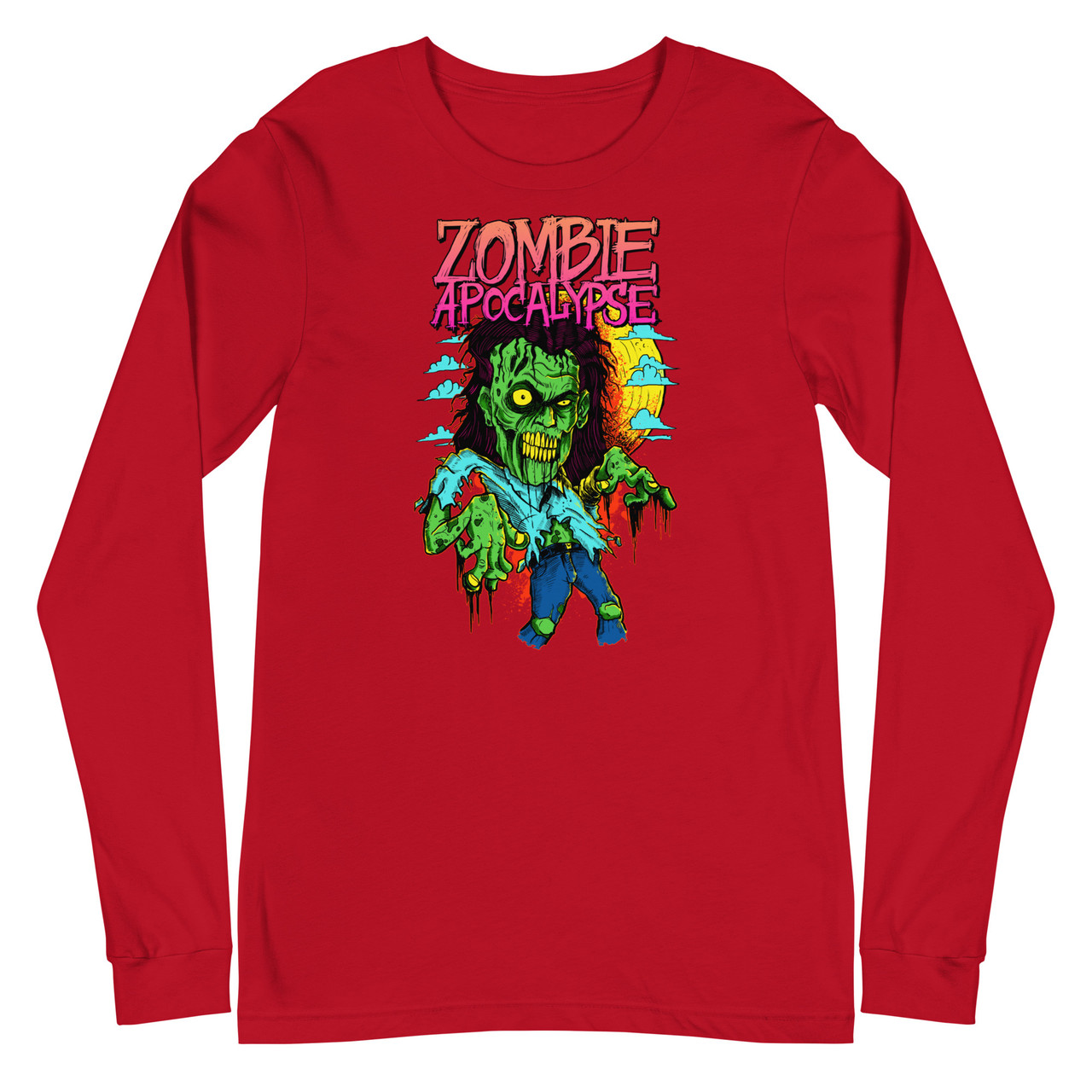 Zombie Apocalypse Unisex Long Sleeve Tee - Bella + Canvas 3501 