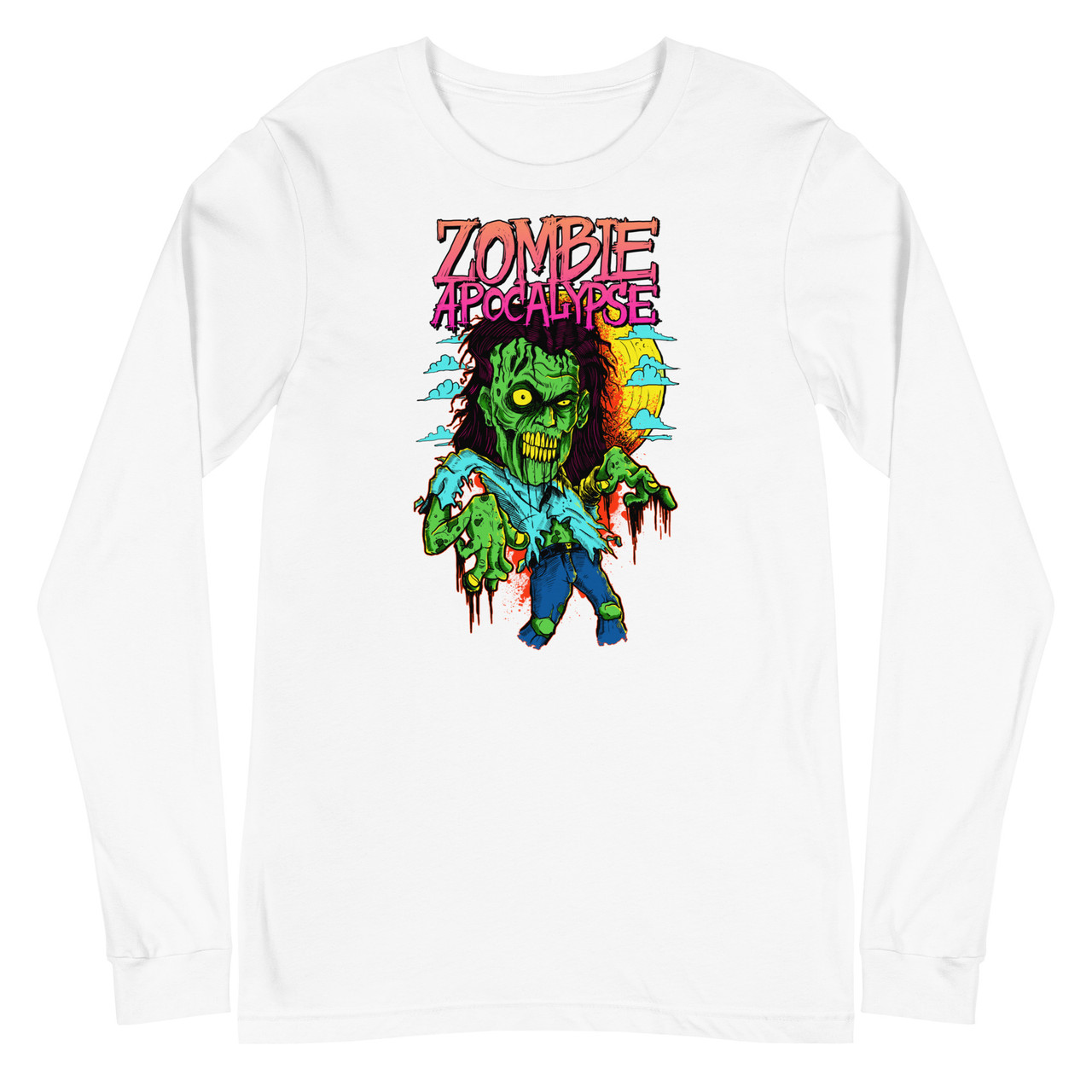 Zombie Apocalypse Unisex Long Sleeve Tee - Bella + Canvas 3501 