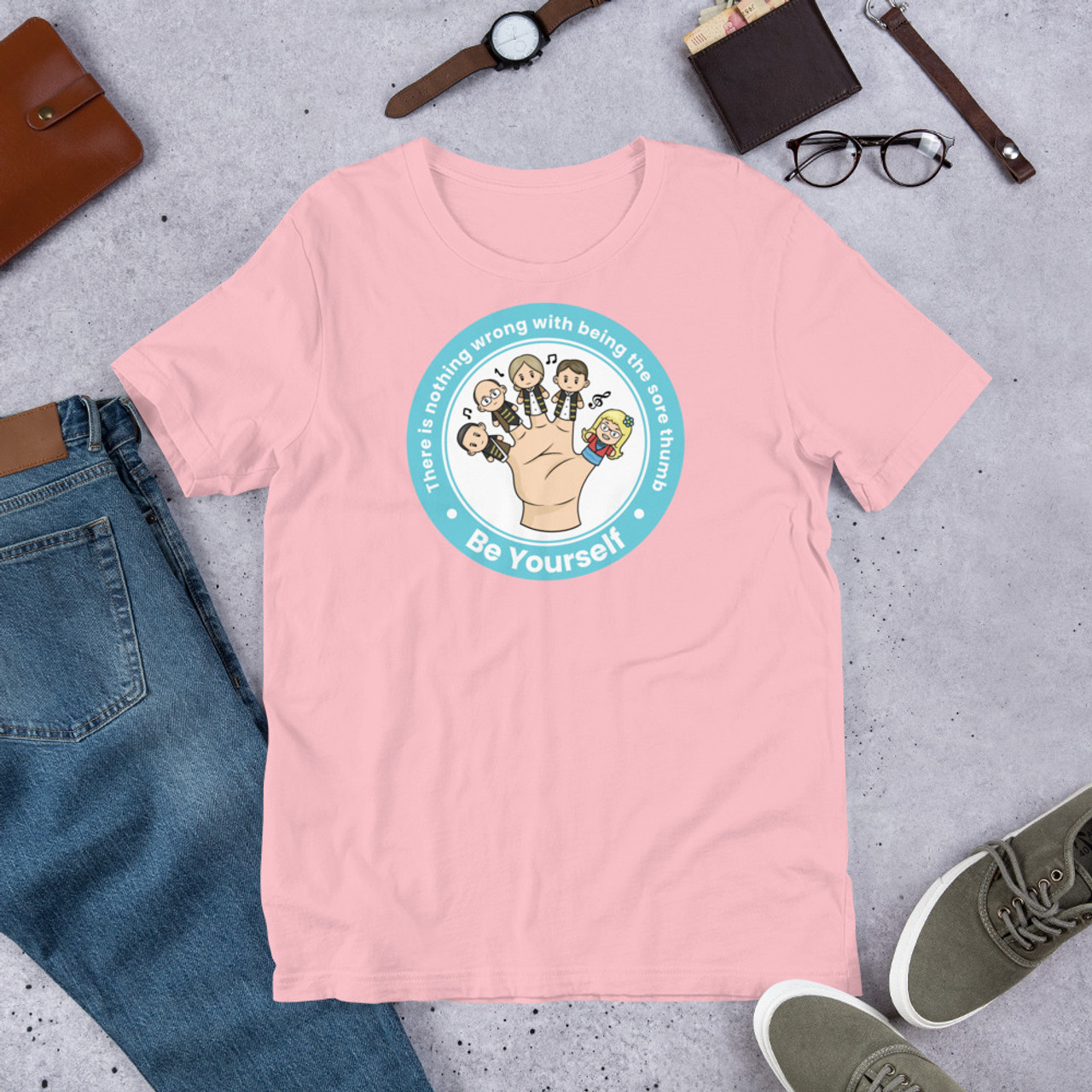 Pink T-Shirt - Bella + Canvas 3001 Stick Out Like A Sore Thumb