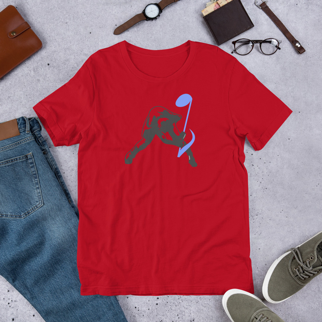 Red T-Shirt - Bella + Canvas 3001 Breaking Music