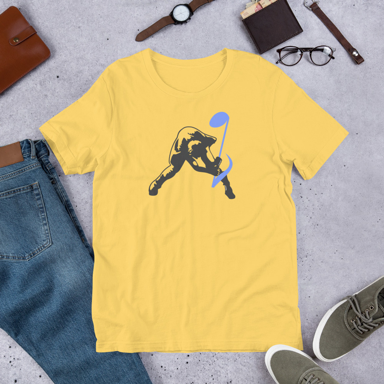 Yellow T-Shirt - Bella + Canvas 3001 Breaking Music