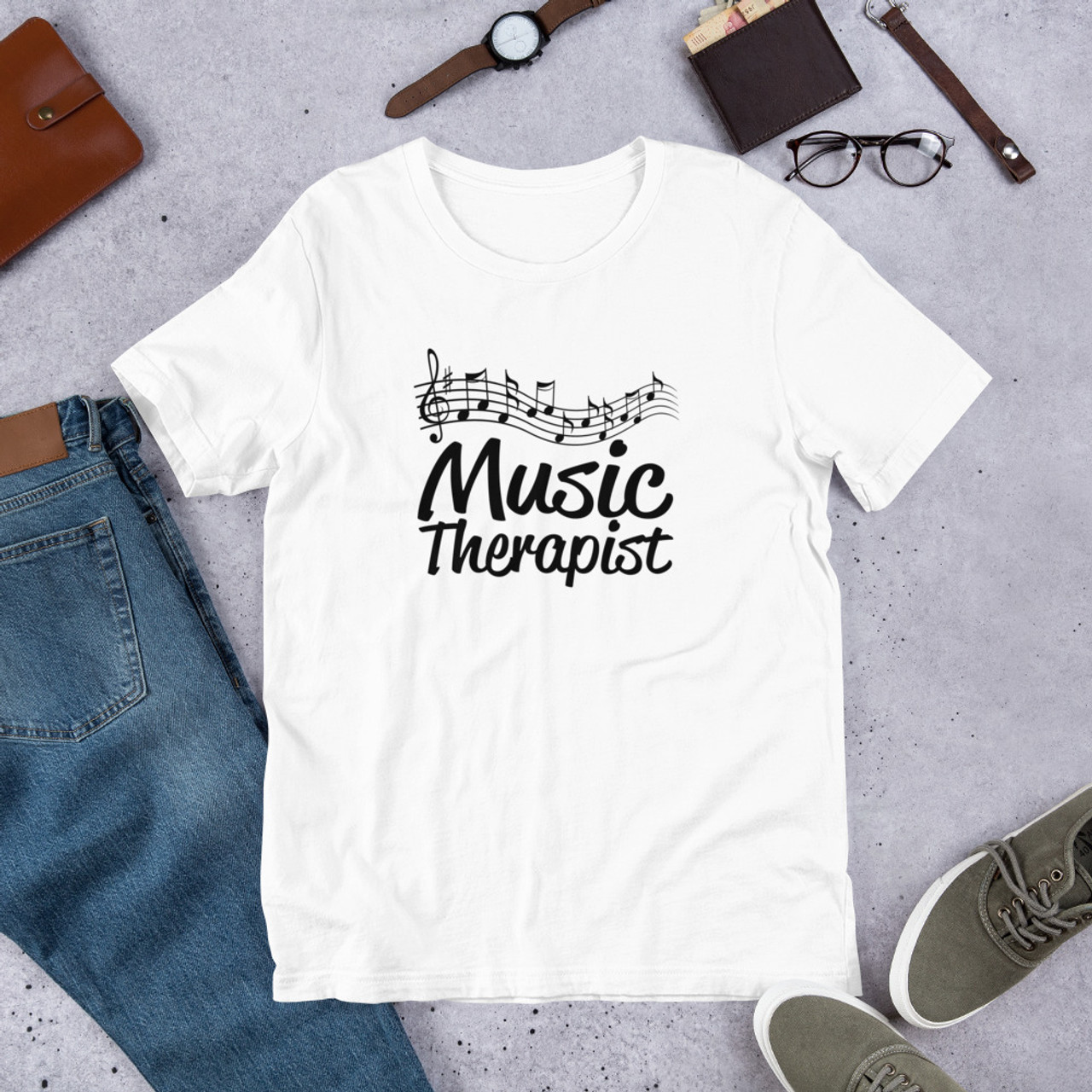 White T-Shirt - Bella + Canvas 3001 Music Therapist