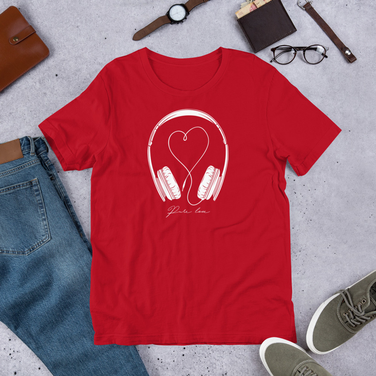 Red T-Shirt - Bella + Canvas 3001 Pure Love