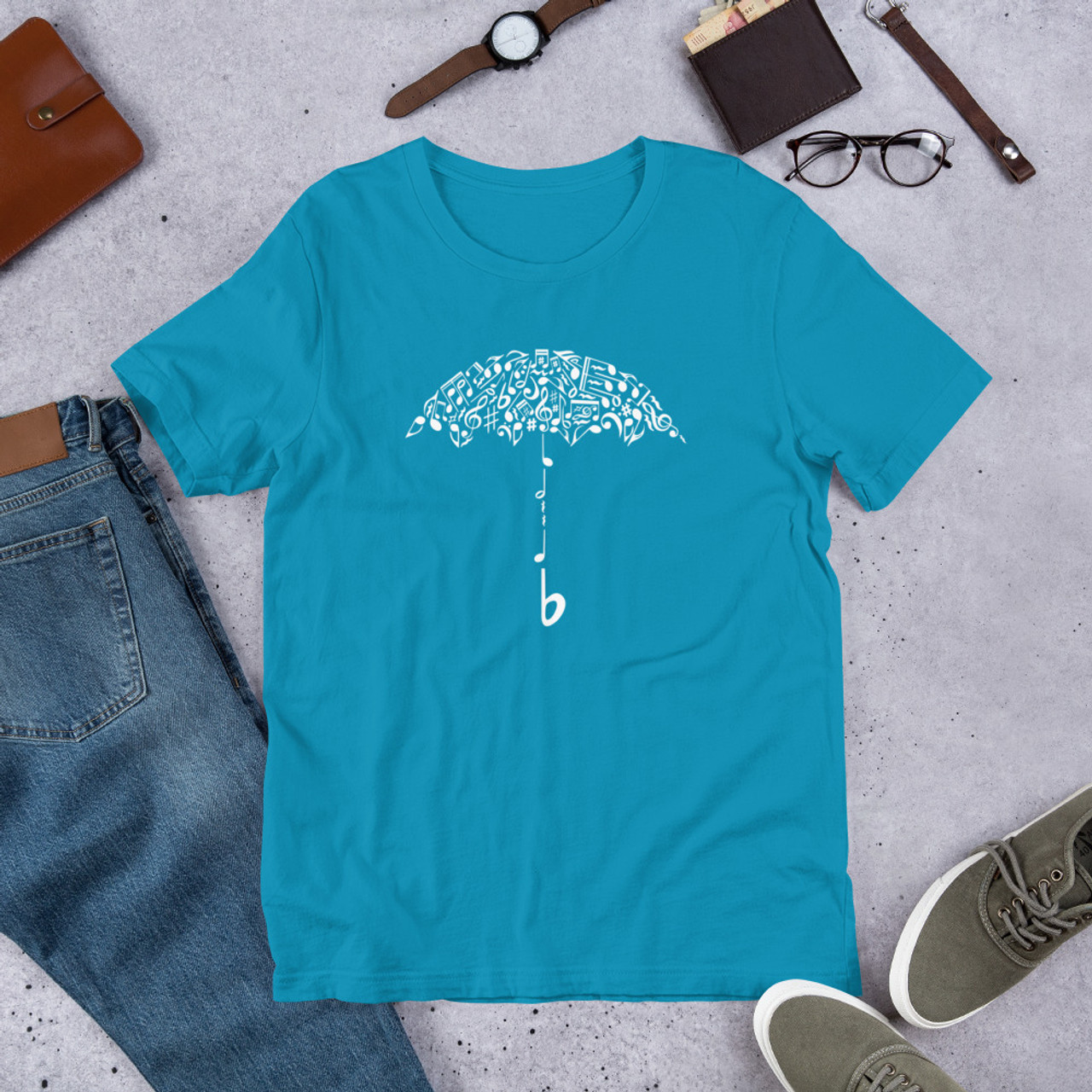 Aqua T-Shirt - Bella + Canvas 3001 Sound of Rain