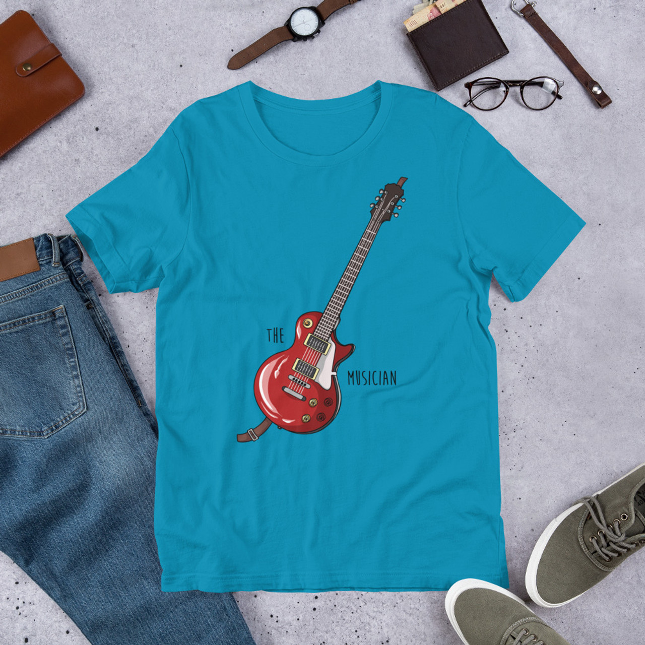 Aqua T-Shirt - Bella + Canvas 3001 The Musician