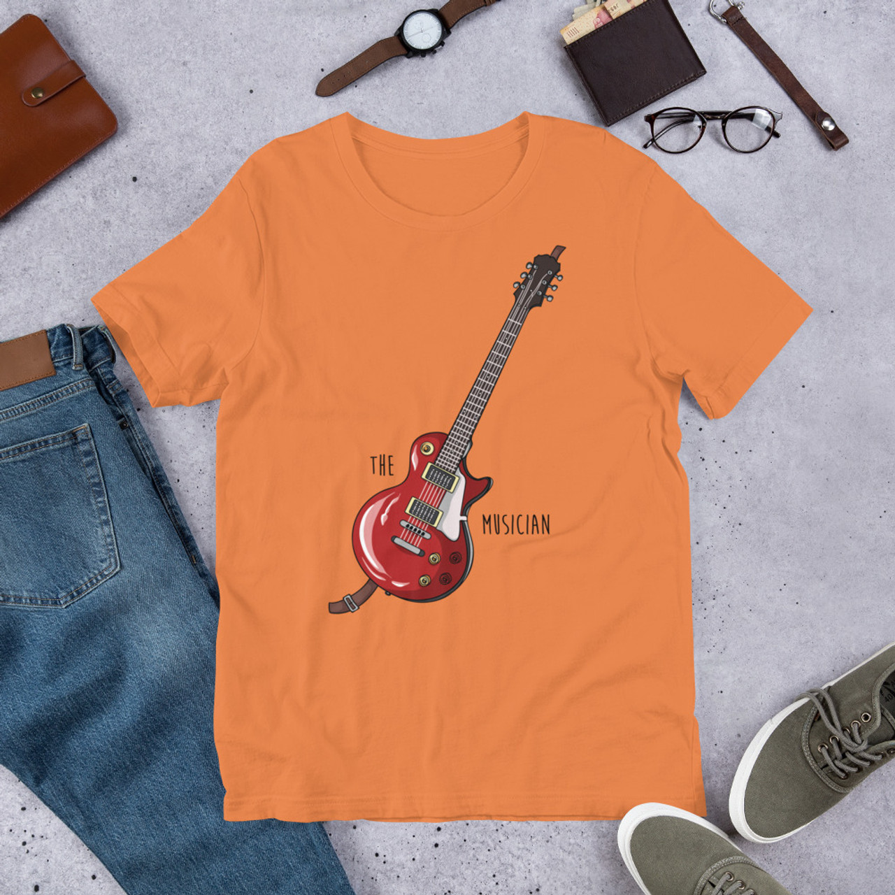 Burnt Orange T-Shirt - Bella + Canvas 3001 The Musician