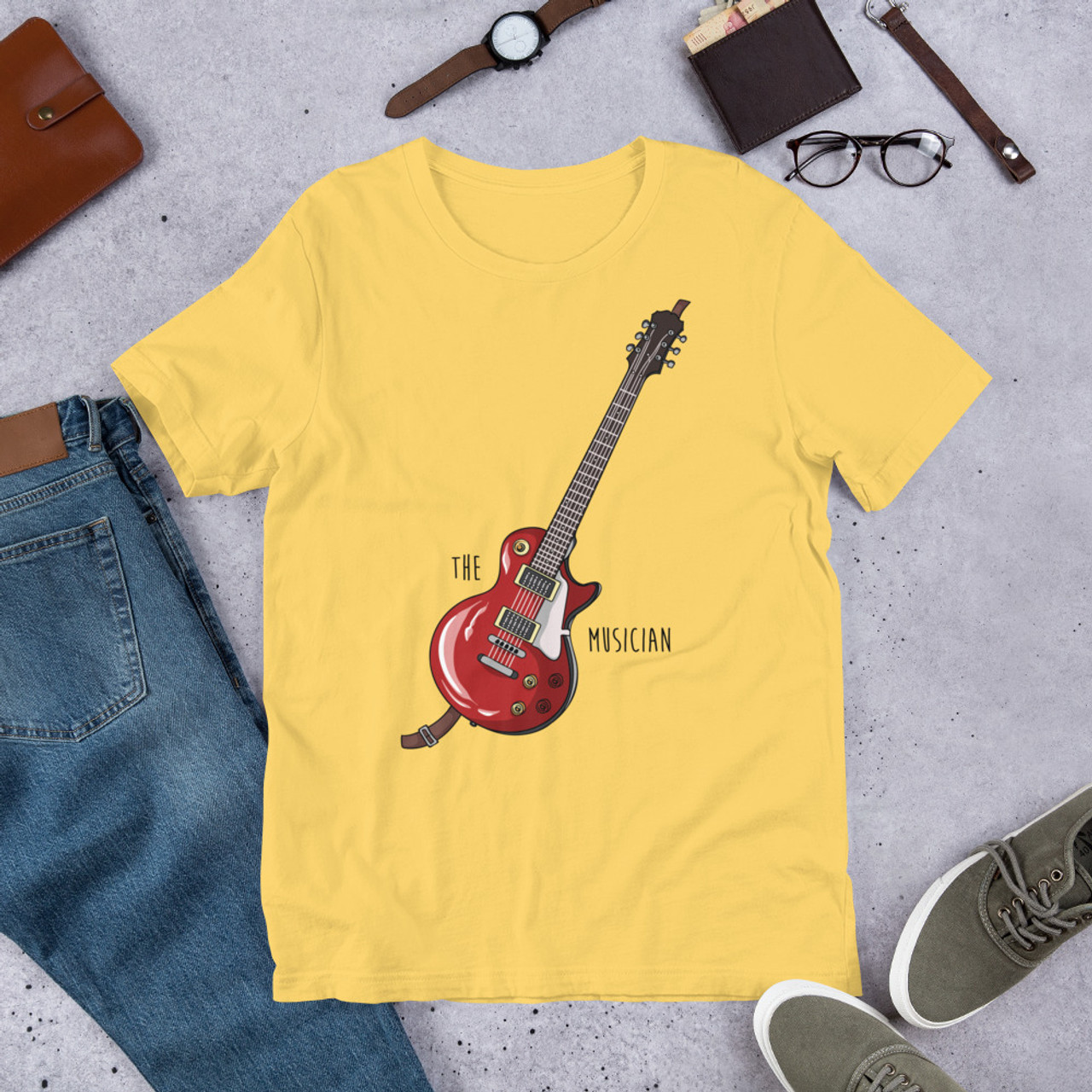 Yellow T-Shirt - Bella + Canvas 3001 The Musician