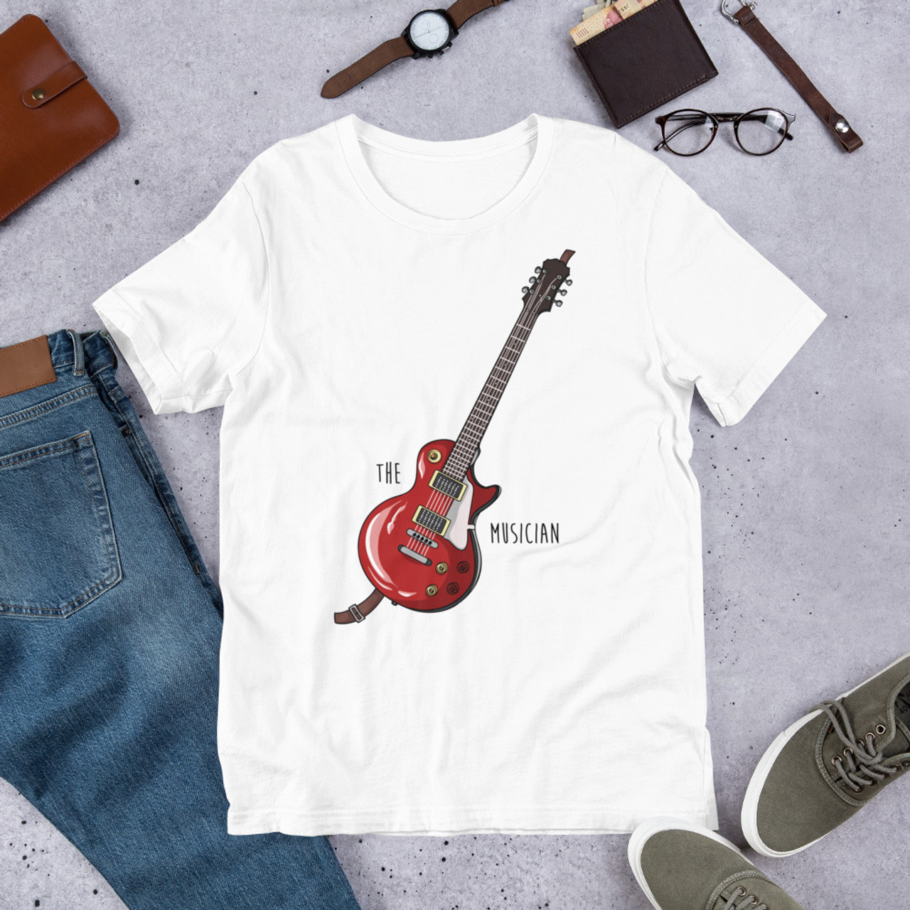 White T-Shirt - Bella + Canvas 3001 The Musician