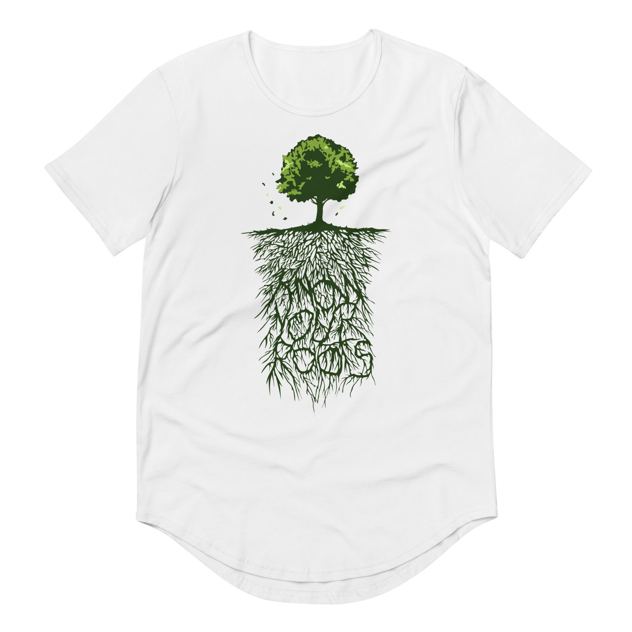 Know Your Roots Curved Hem Tee - Bella + Canvas 3003 