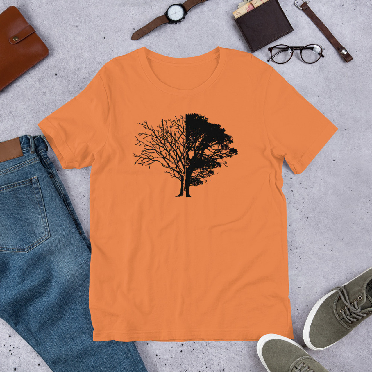 Burnt Orange T-Shirt - Bella + Canvas 3001 Life and Death
