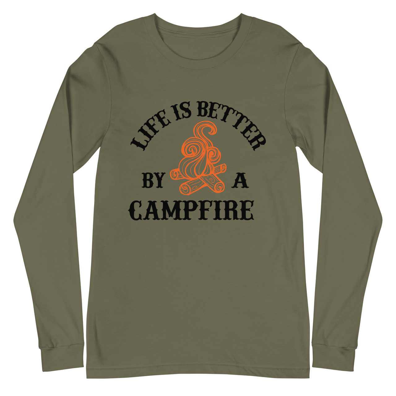 Life Is Better By A Campfire Unisex Long Sleeve Tee - Bella + Canvas 3501 