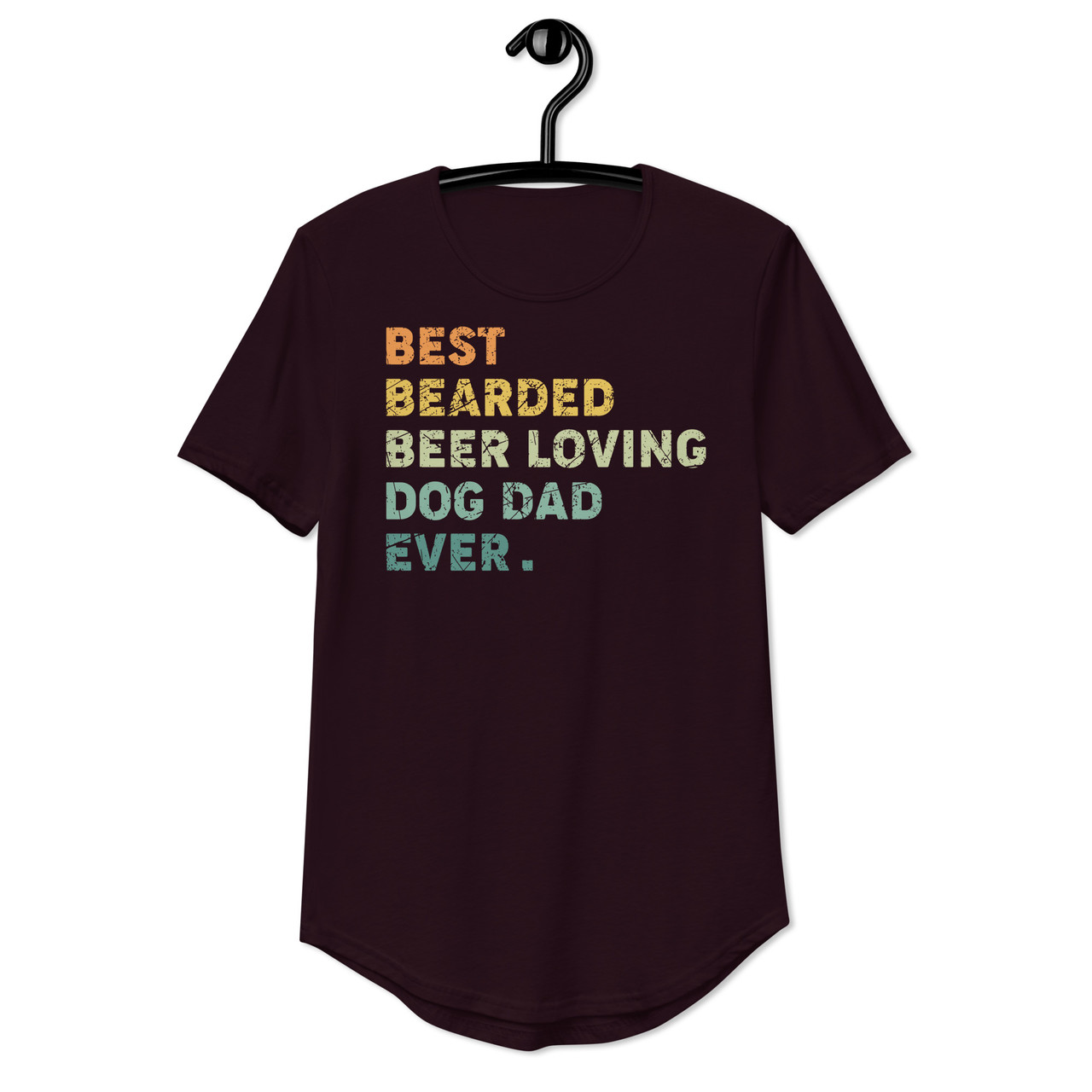 Best Bearded Beer Loving Dog Dad Ever Curved Hem Tee - Bella + Canvas 3003 