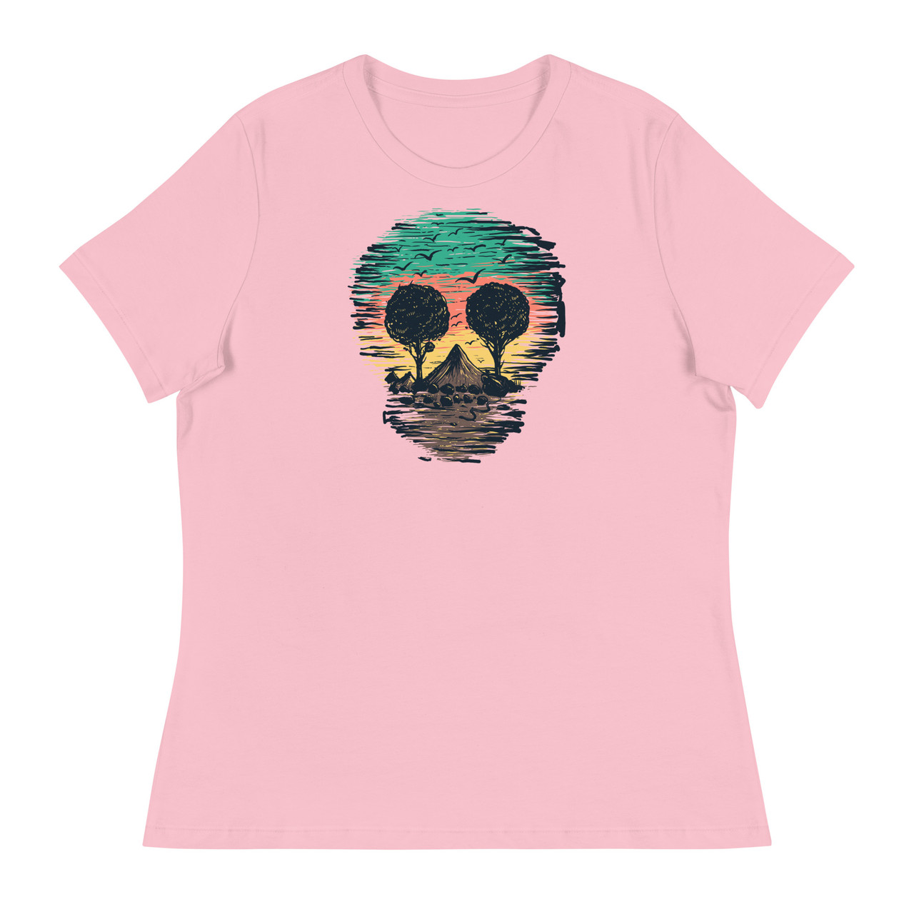 Skull Nature Women's Relaxed T-Shirt - Bella + Canvas 6400 