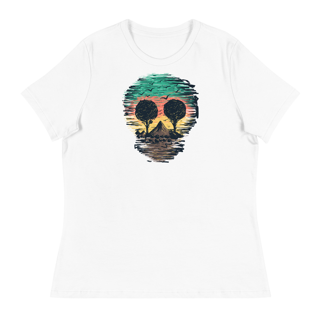 Skull Nature Women's Relaxed T-Shirt - Bella + Canvas 6400 