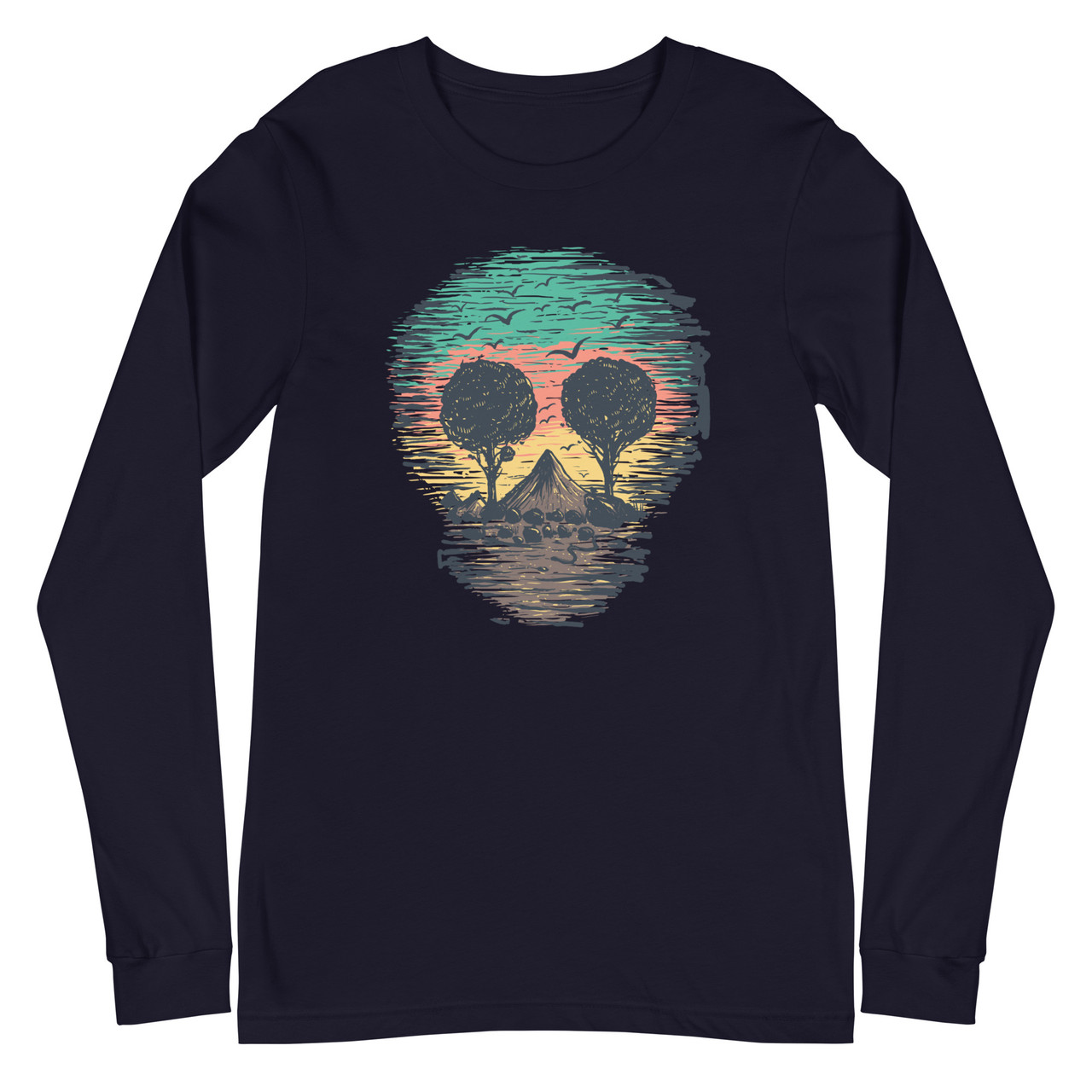 Skull Nature Unisex Long Sleeve Tee - Bella + Canvas 3501 