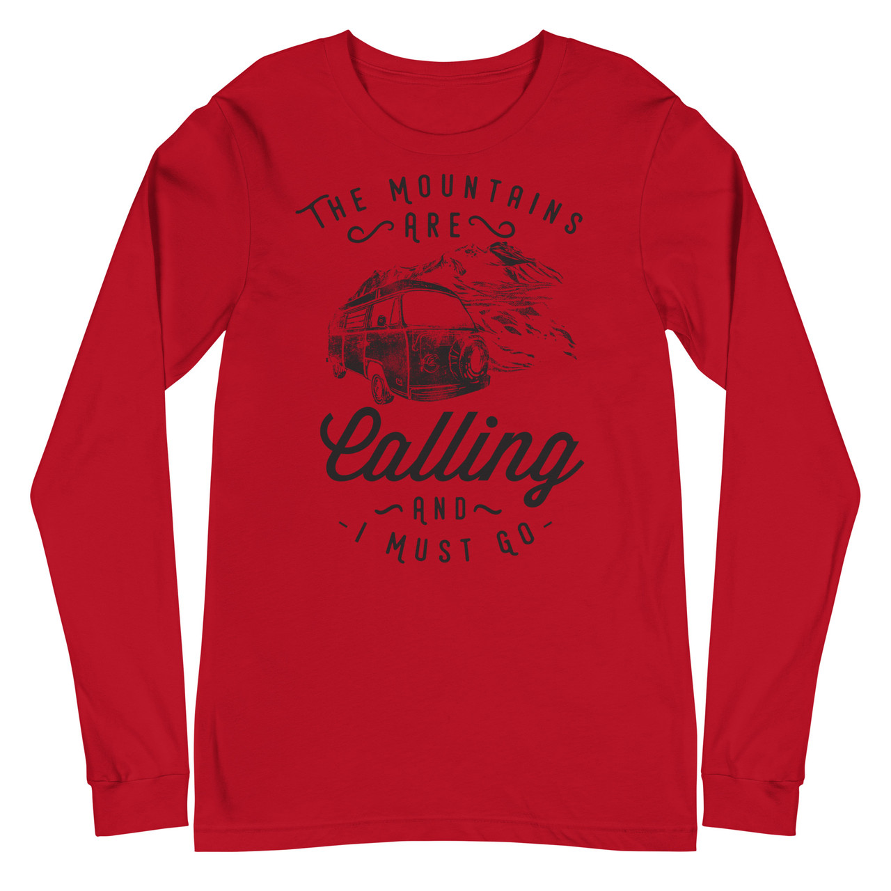 The Mountains Are Calling Unisex Long Sleeve Tee - Bella + Canvas 3501 