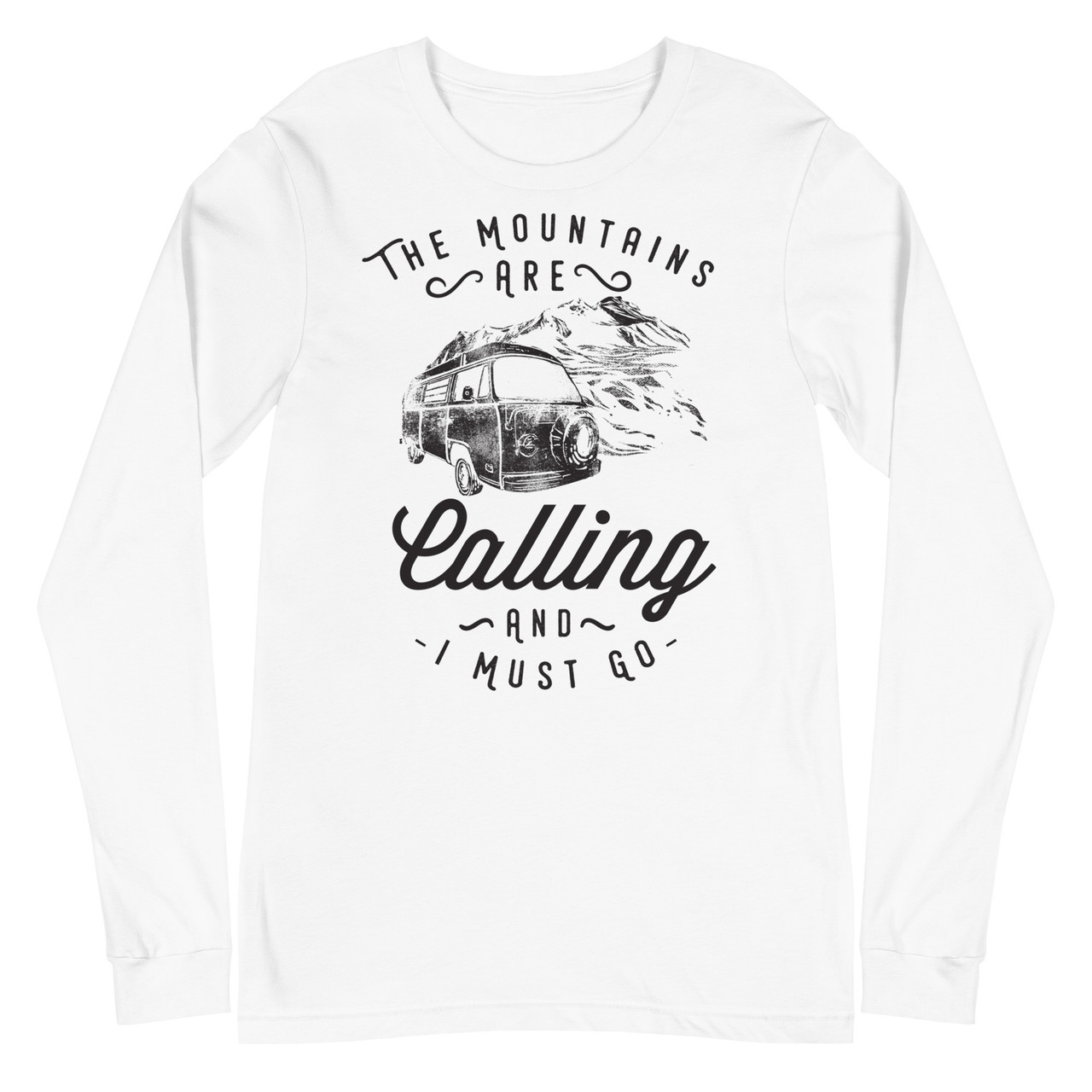 The Mountains Are Calling Unisex Long Sleeve Tee - Bella + Canvas 3501 