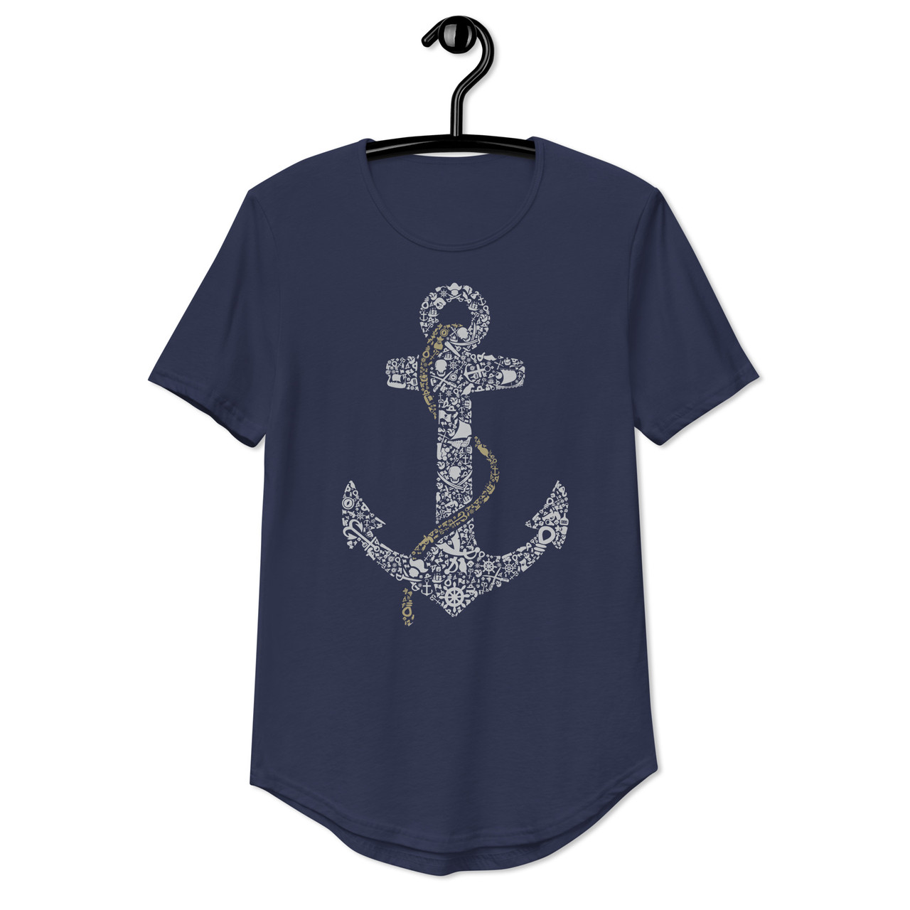 Anchor Curved Hem Tee - Bella + Canvas 3003 