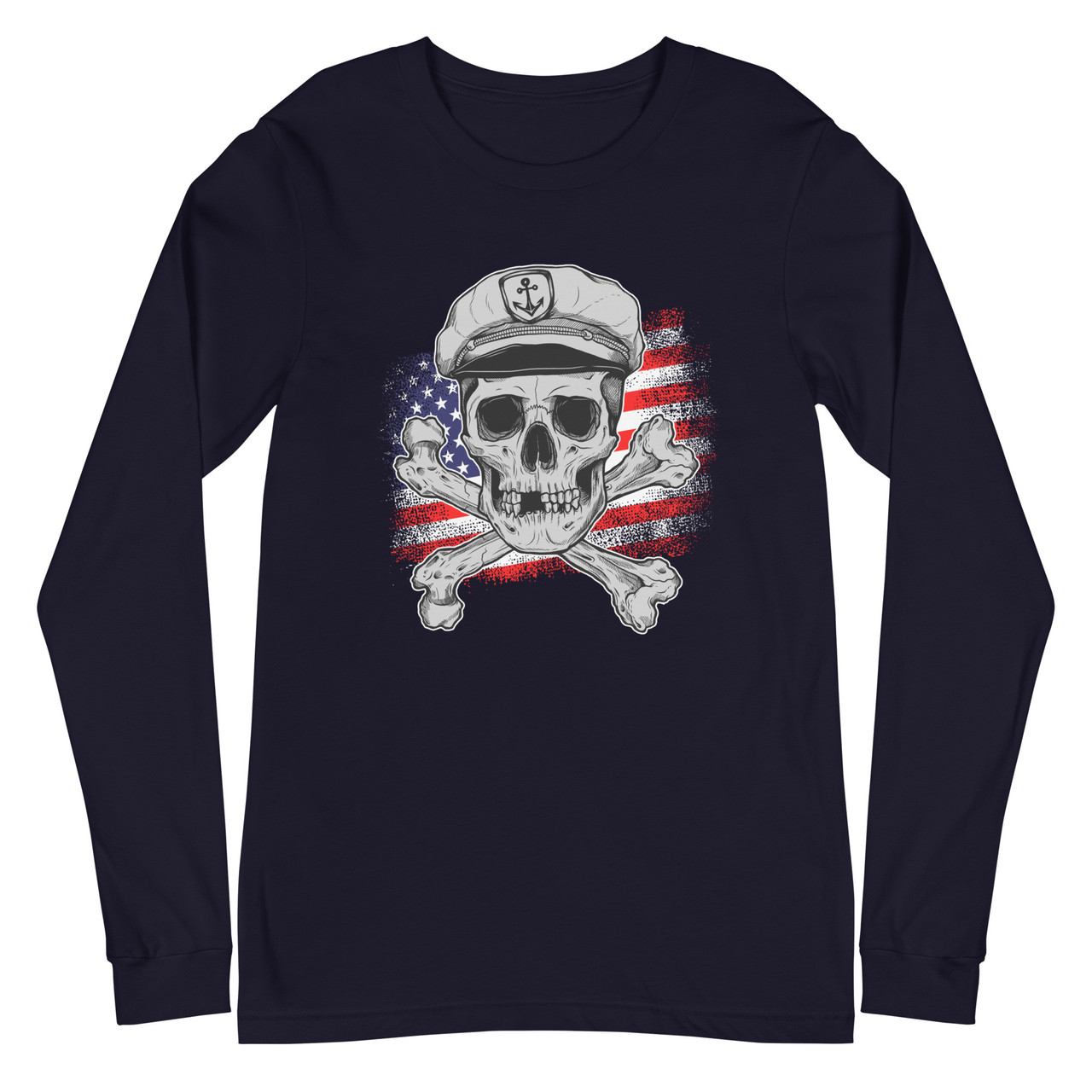 Captain Death Unisex Long Sleeve Tee - Bella + Canvas 3501 