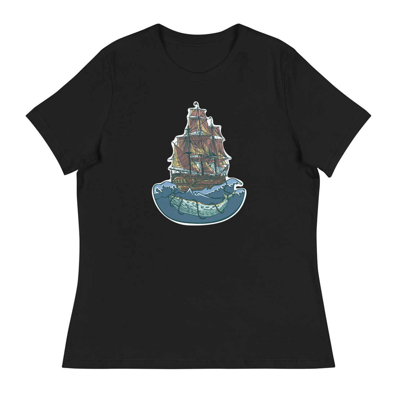 Whale of a Ship Women's Relaxed T-Shirt - Bella + Canvas 6400 
