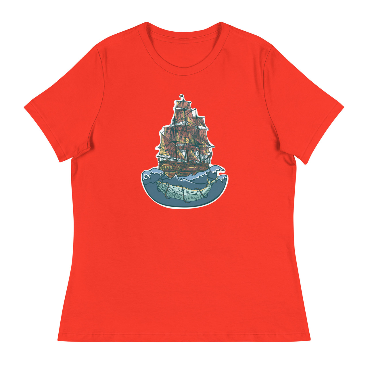 Whale of a Ship Women's Relaxed T-Shirt - Bella + Canvas 6400 