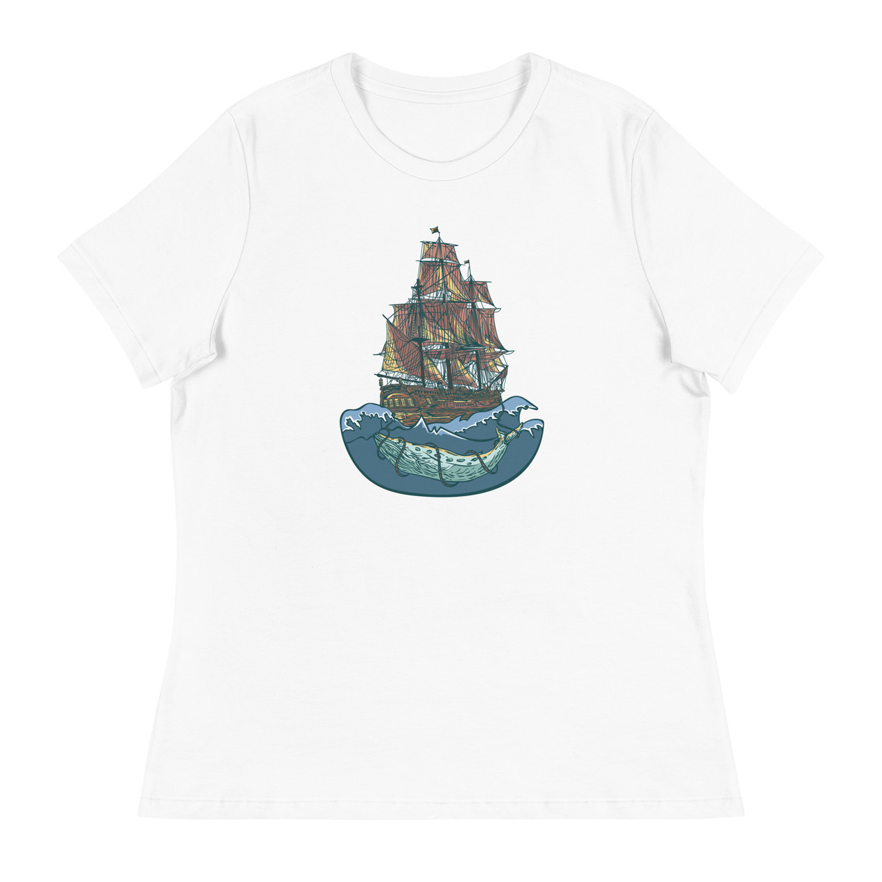 Whale of a Ship Women's Relaxed T-Shirt - Bella + Canvas 6400 