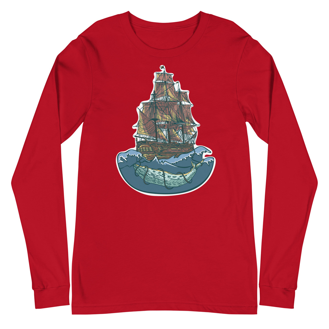 Whale of a Ship Unisex Long Sleeve Tee - Bella + Canvas 3501 