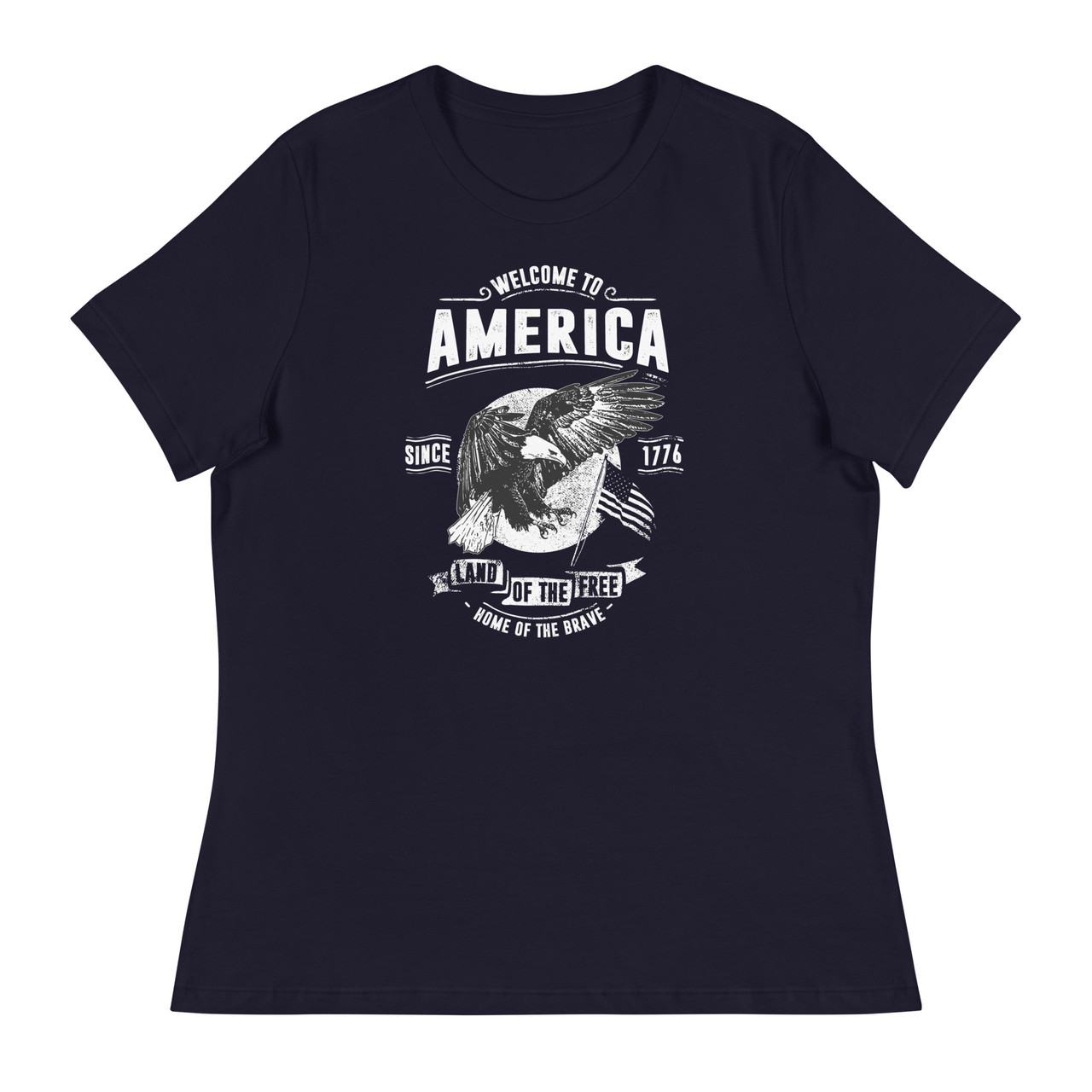 Welcome To America Women's Relaxed T-Shirt - Bella + Canvas 6400 