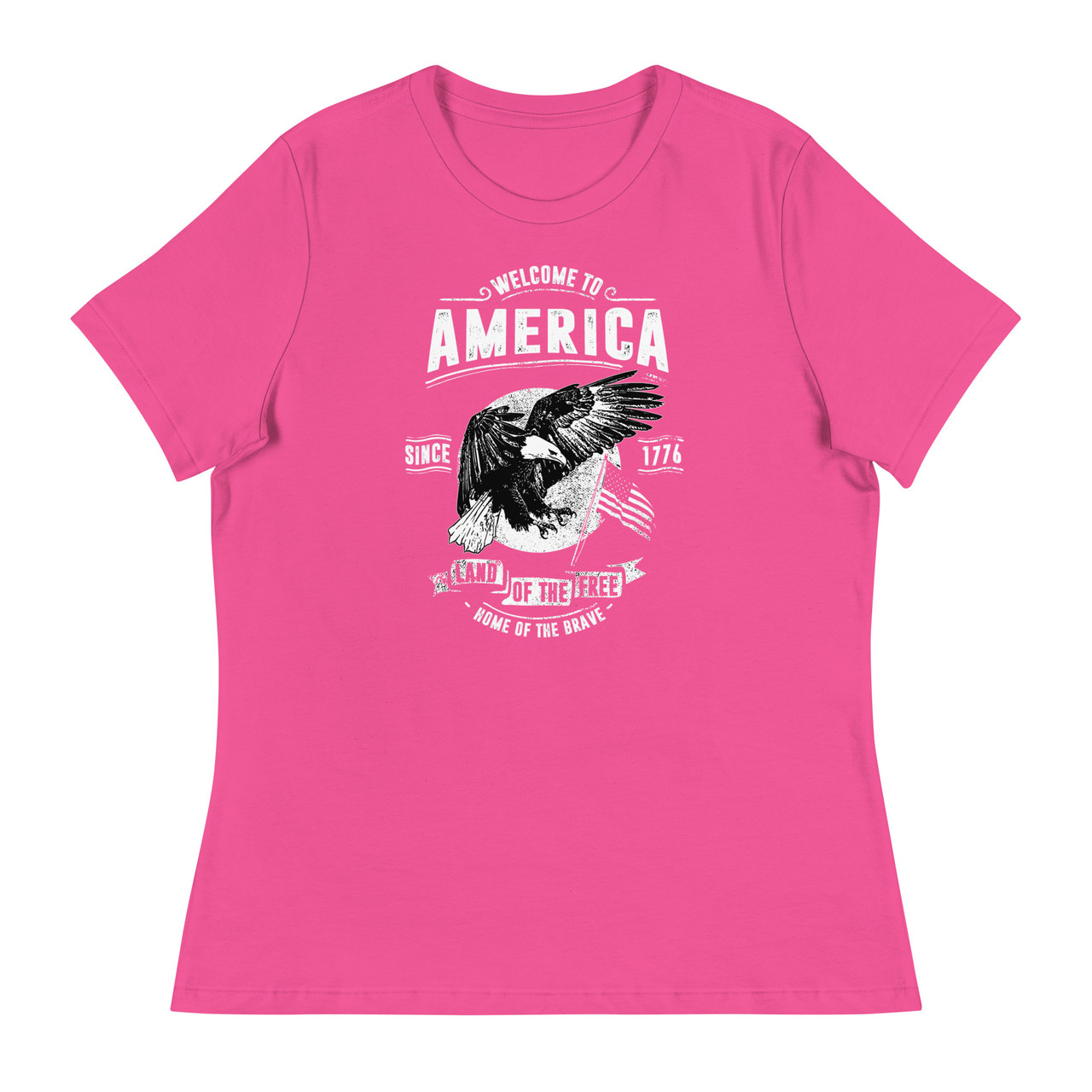 Welcome To America Women's Relaxed T-Shirt - Bella + Canvas 6400 