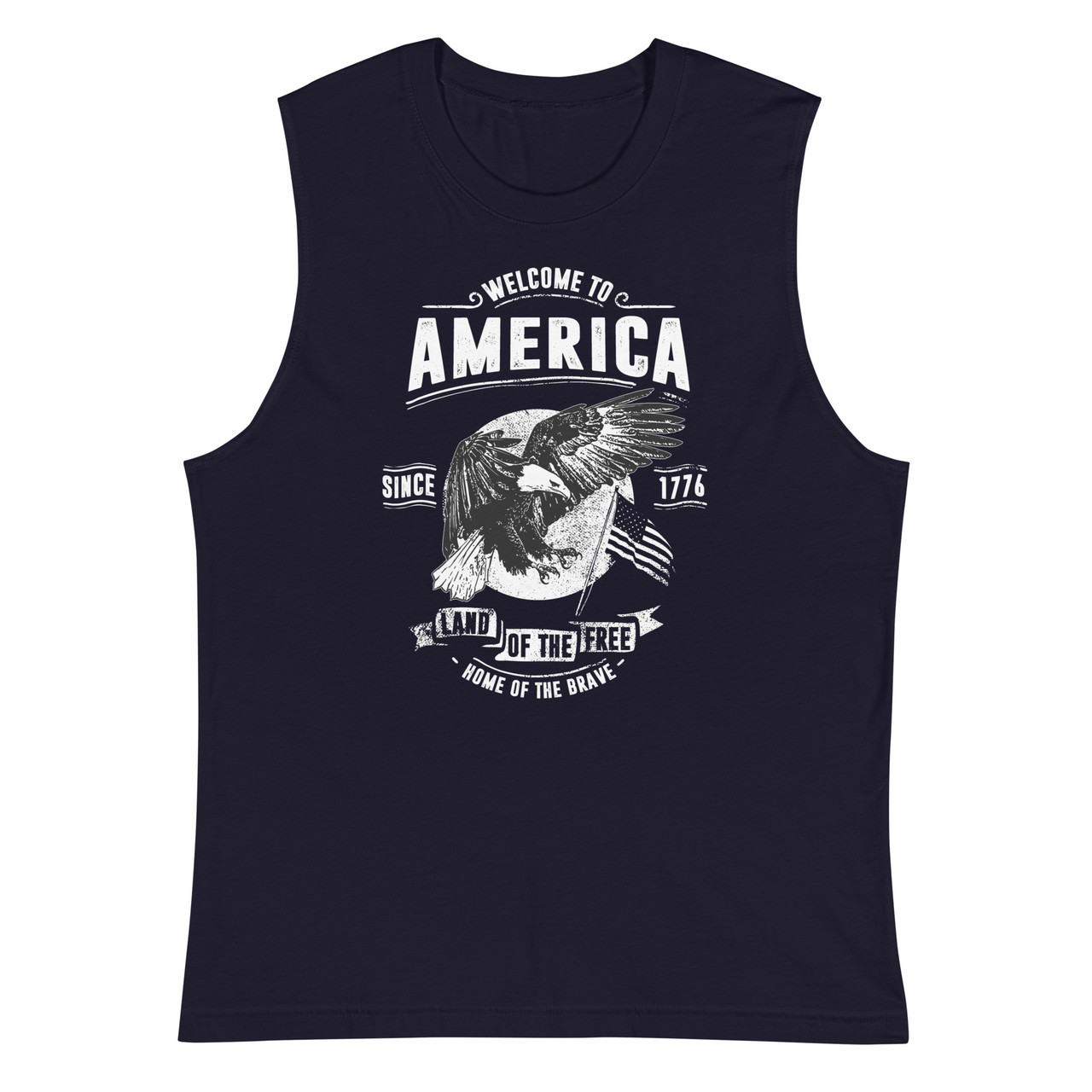 Welcome To America Unisex Muscle Shirt - Bella + Canvas 3483 