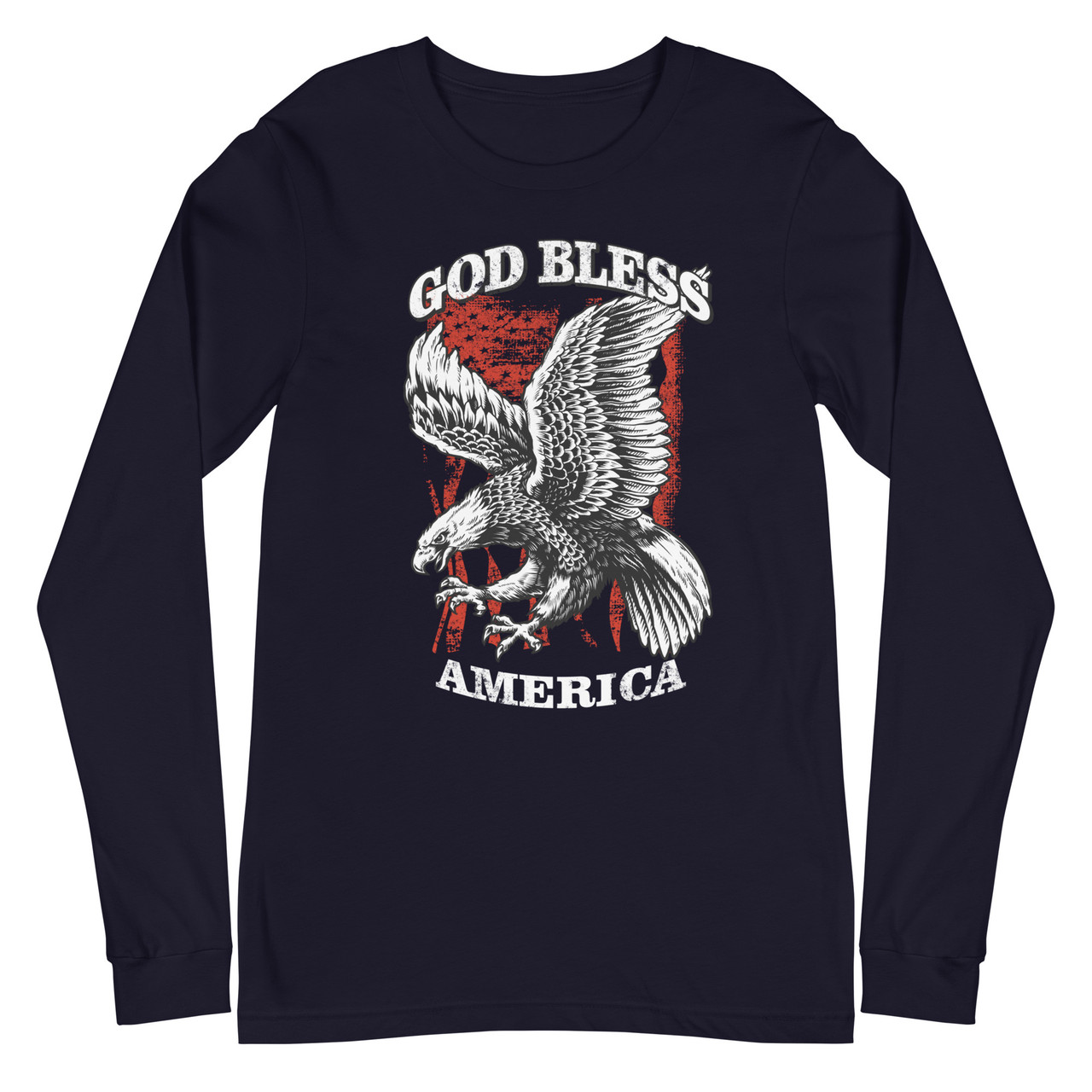God Bless America Unisex Long Sleeve Tee - Bella + Canvas 3501 