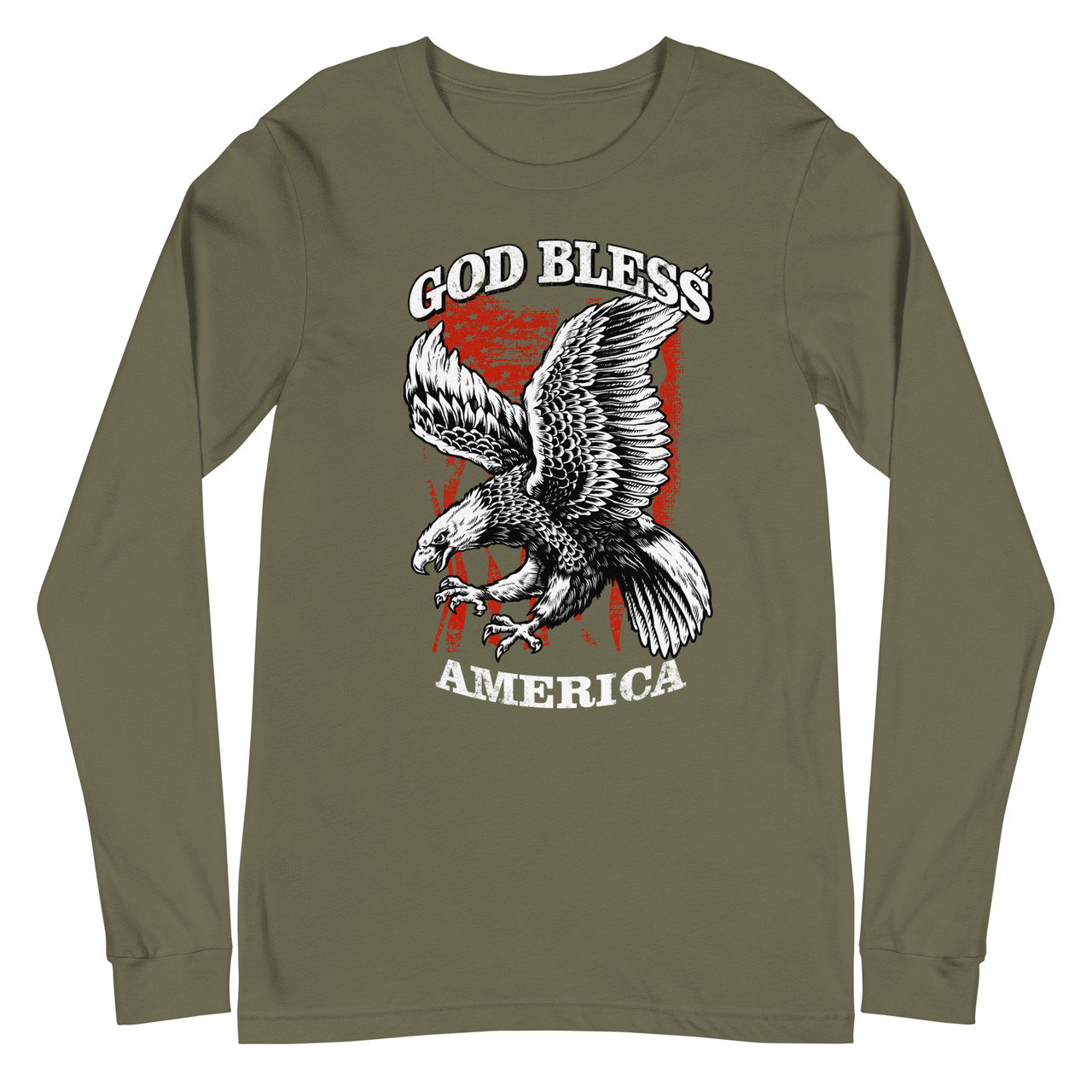 God Bless America Unisex Long Sleeve Tee - Bella + Canvas 3501 