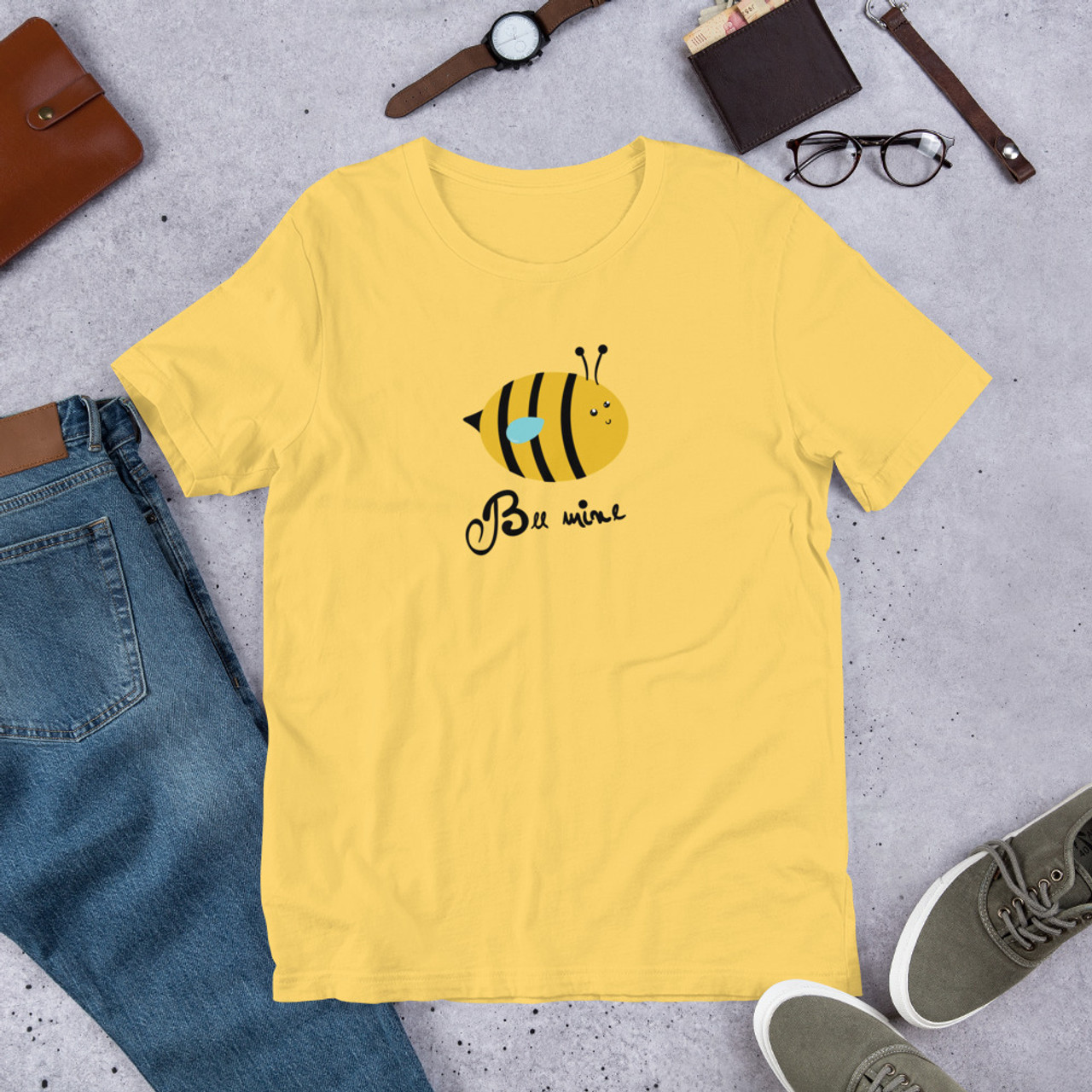 Yellow T-Shirt - Bella + Canvas 3001 Bee Mine