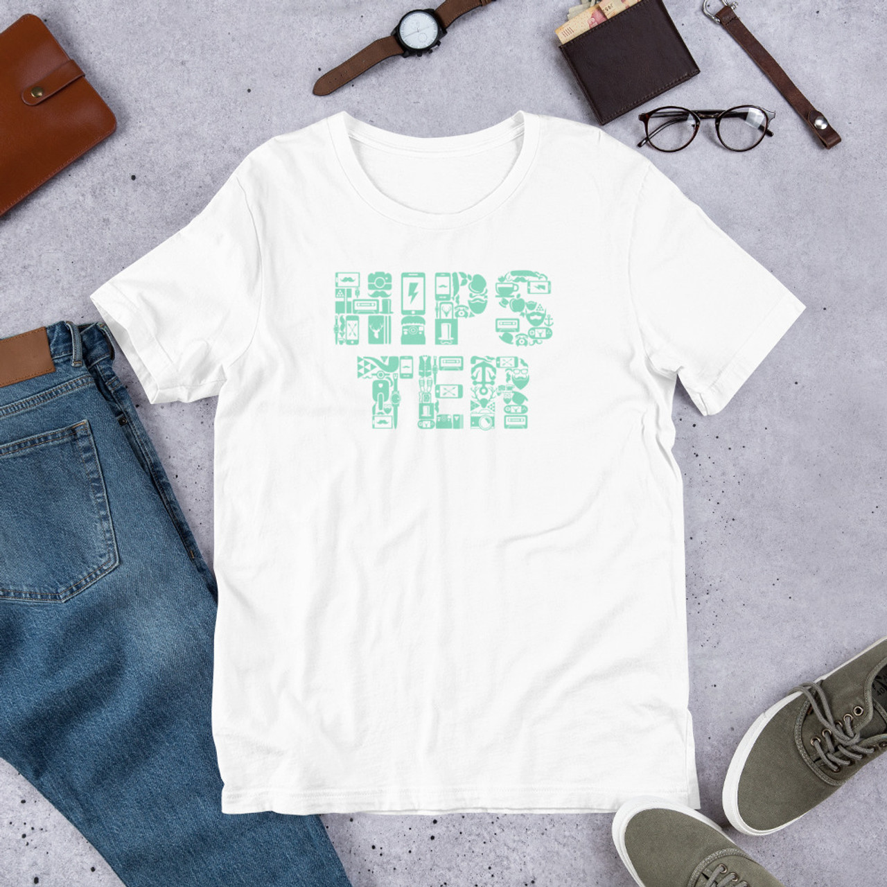 White T-Shirt - Bella + Canvas 3001 Hipster