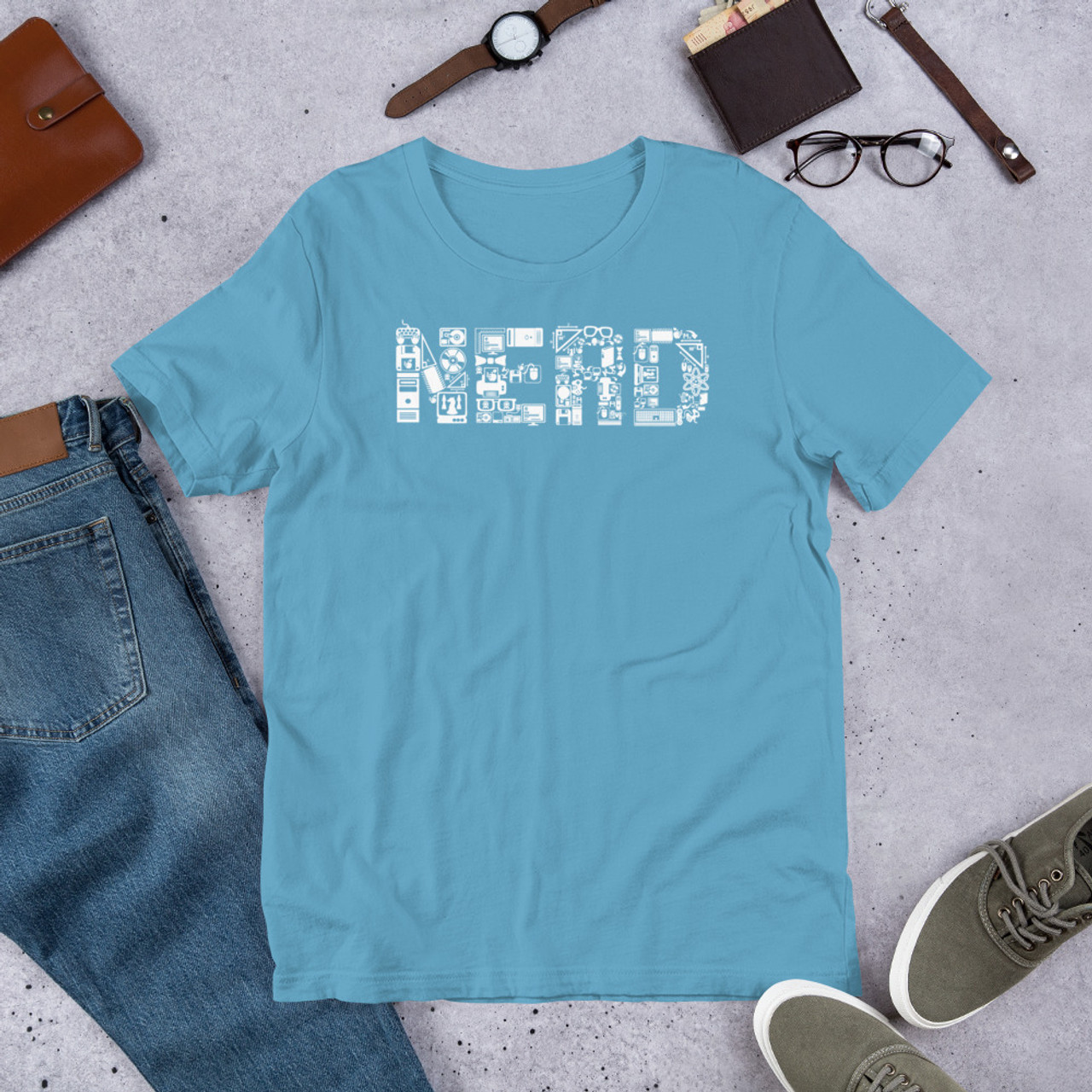 Ocean Blue T-Shirt - Bella + Canvas 3001 NERD