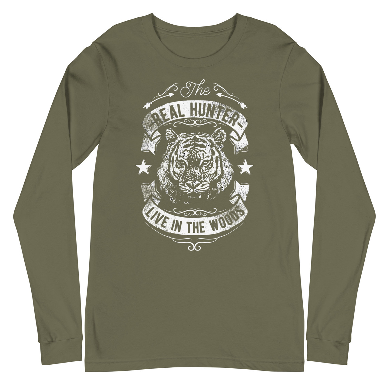 The Real Hunter Unisex Long Sleeve Tee - Bella + Canvas 3501 