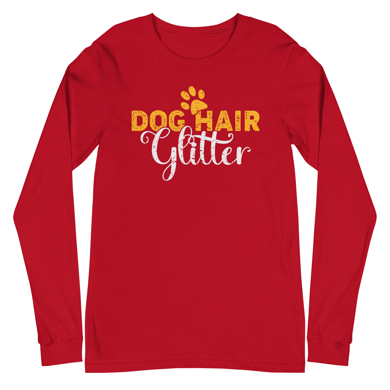 Dog Hair Glitter Unisex Long Sleeve Tee - Bella + Canvas 3501