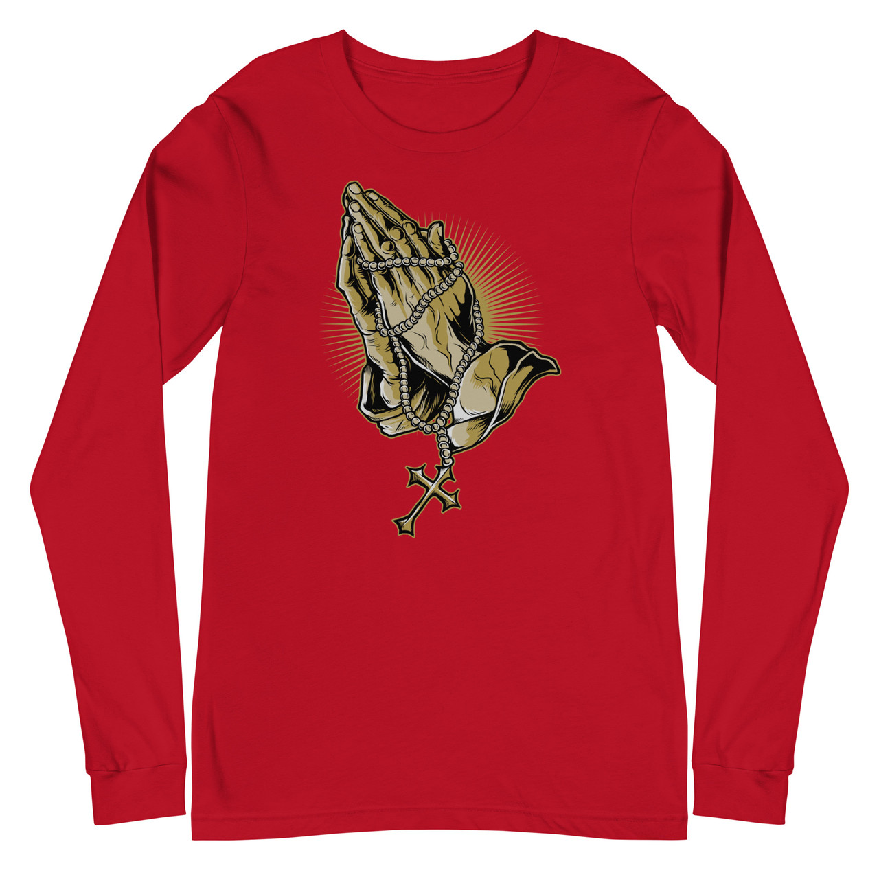 Hands of Prayer Unisex Long Sleeve Tee - Bella + Canvas 3501 