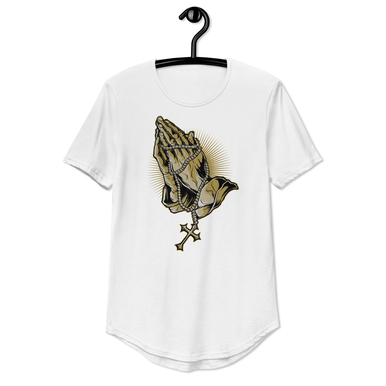 Hands of Prayer Curved Hem Tee - Bella + Canvas 3003 