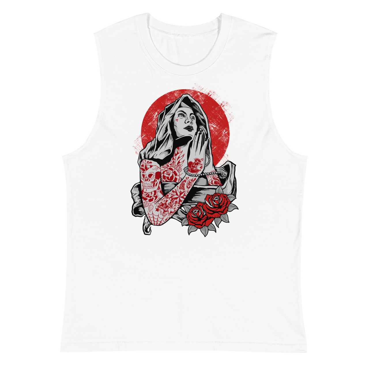 Virgin Mary Tattoo Unisex Muscle Shirt - Bella + Canvas 3483 