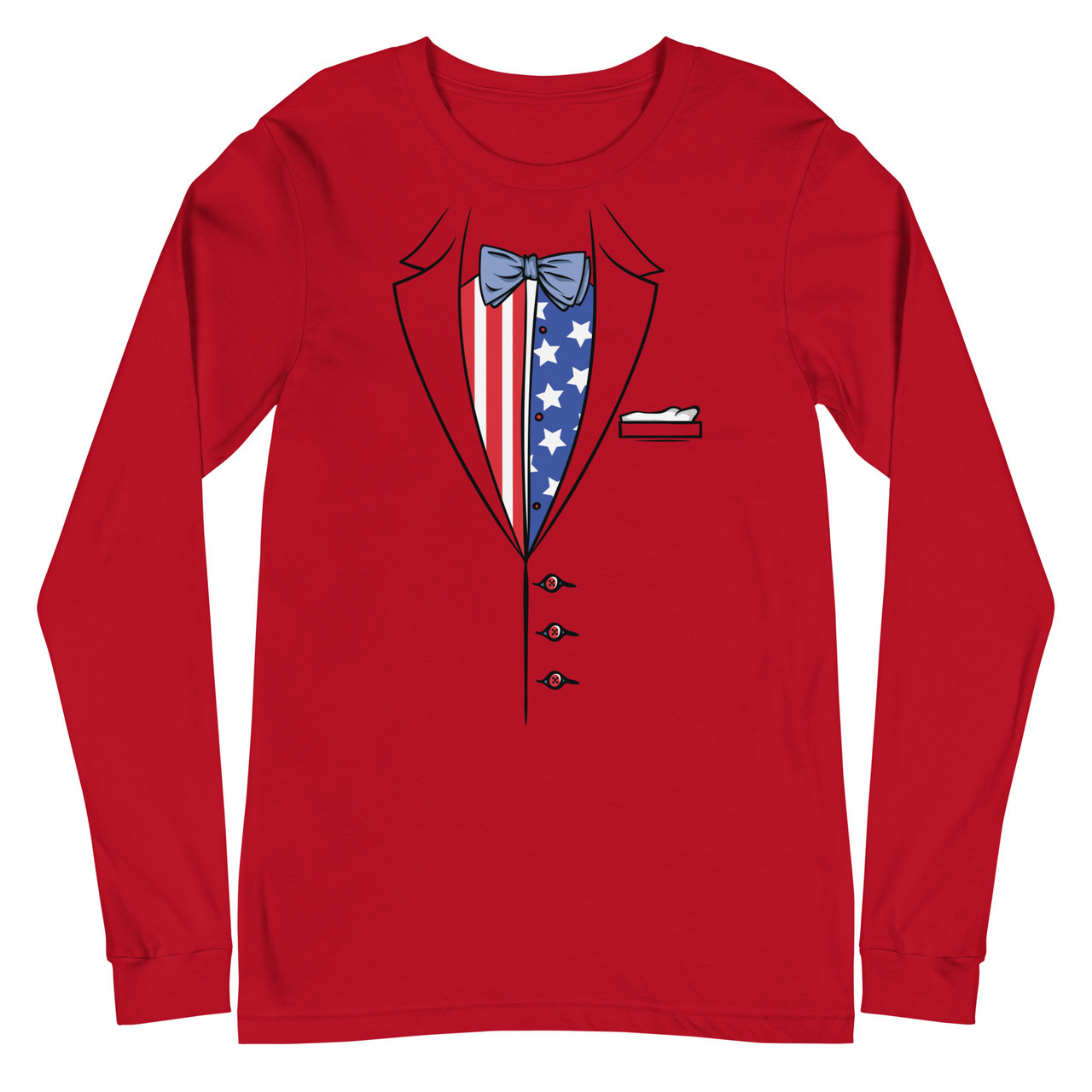 American Tuxedo Unisex Long Sleeve Tee - Bella + Canvas 3501 