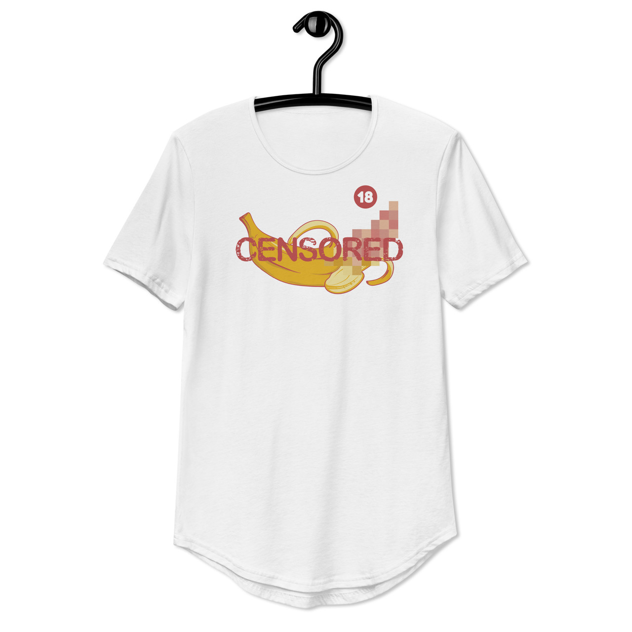 Banana Censored Curved Hem Tee - Bella + Canvas 3003 