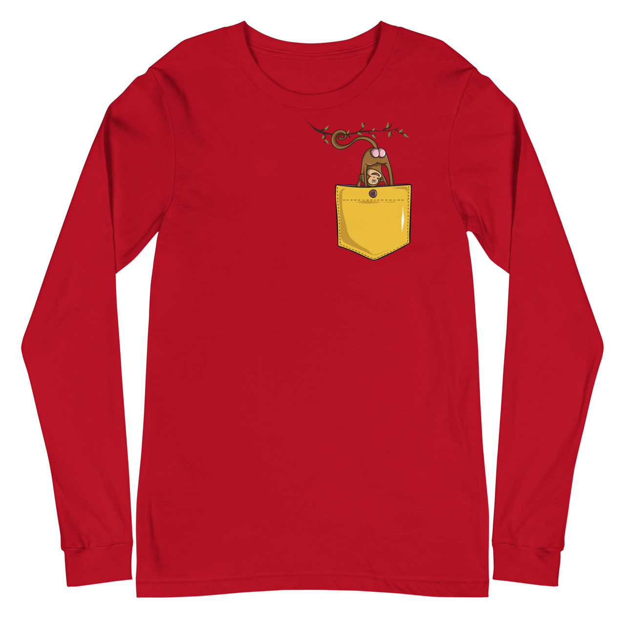 Monkey Butt Pocket Unisex Long Sleeve Tee - Bella + Canvas 3501 