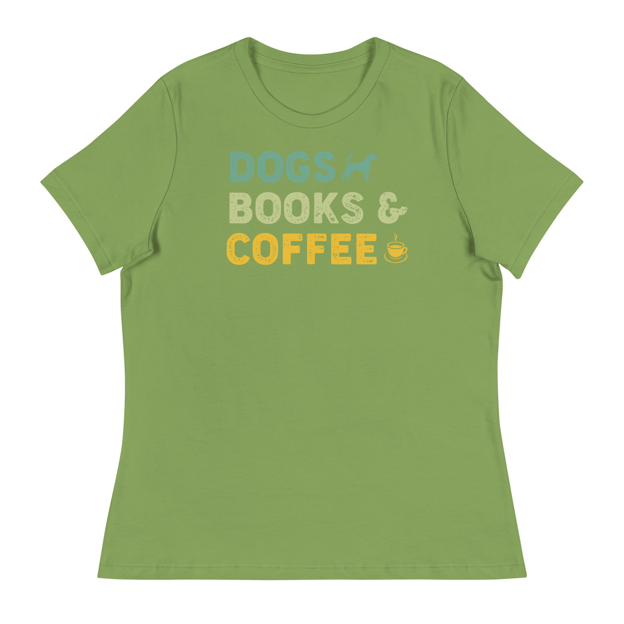 Dogs Books & Coffee Women's Relaxed T-Shirt - Bella + Canvas 6400 