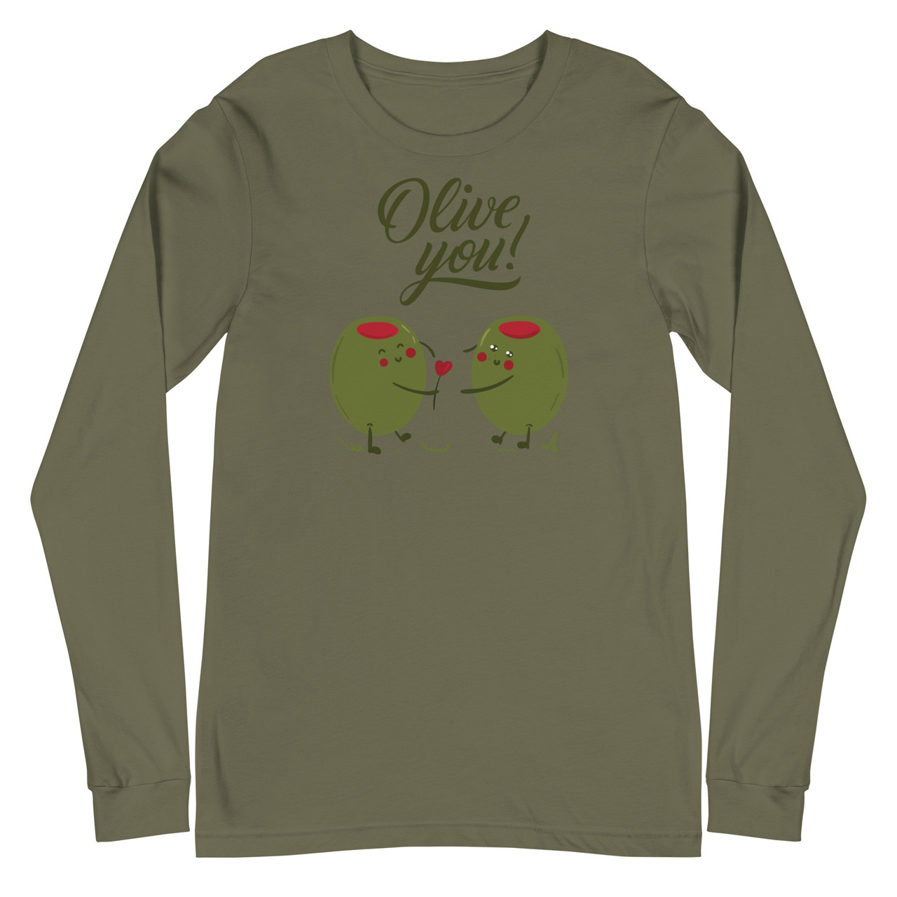 Olive You Unisex Long Sleeve Tee - Bella + Canvas 3501 