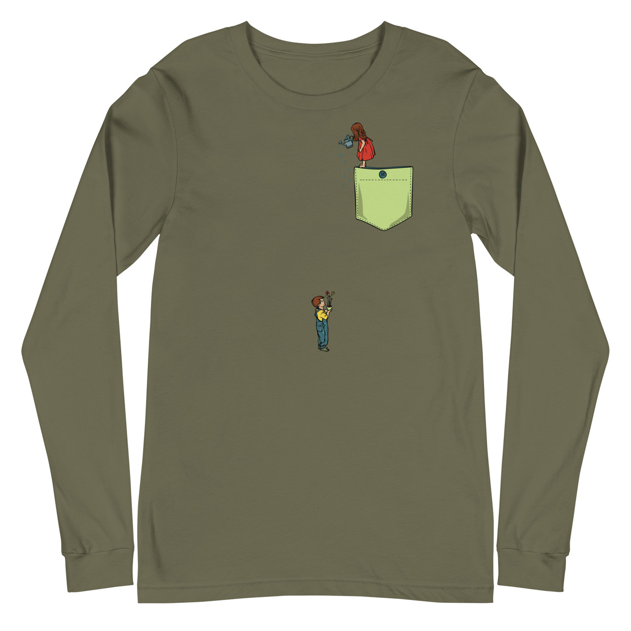 Watering Flowers Unisex Long Sleeve Tee - Bella + Canvas 3501 