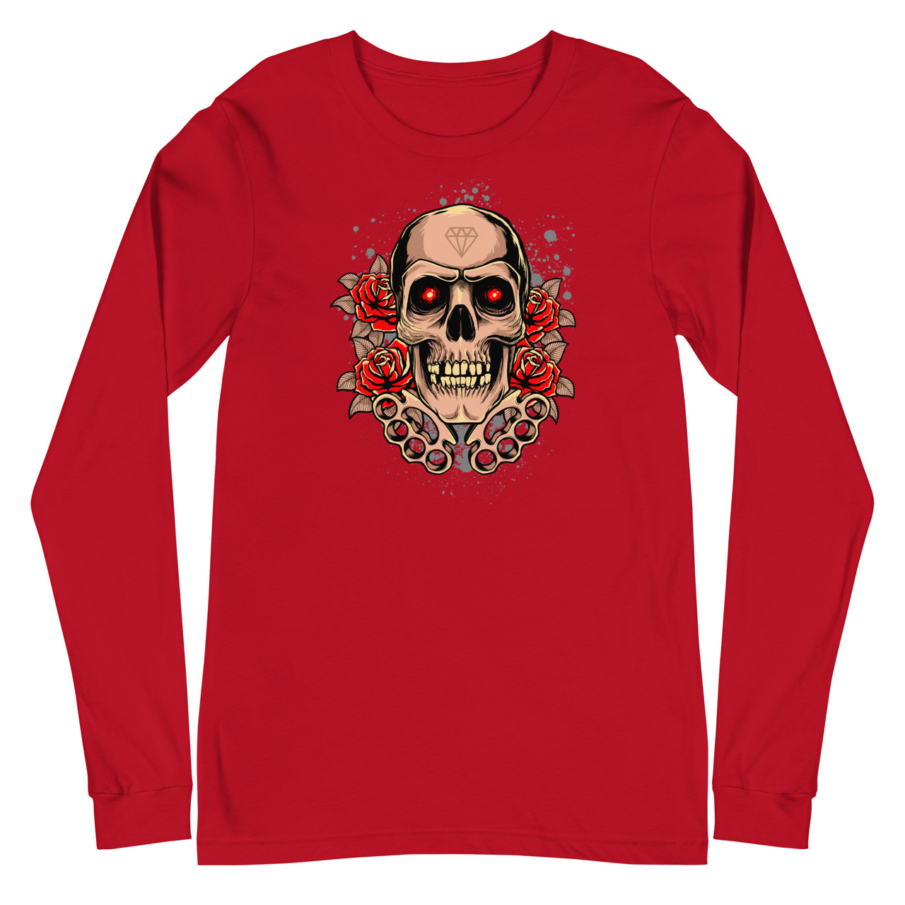 Knuckles Skull Unisex Long Sleeve Tee - Bella + Canvas 3501 