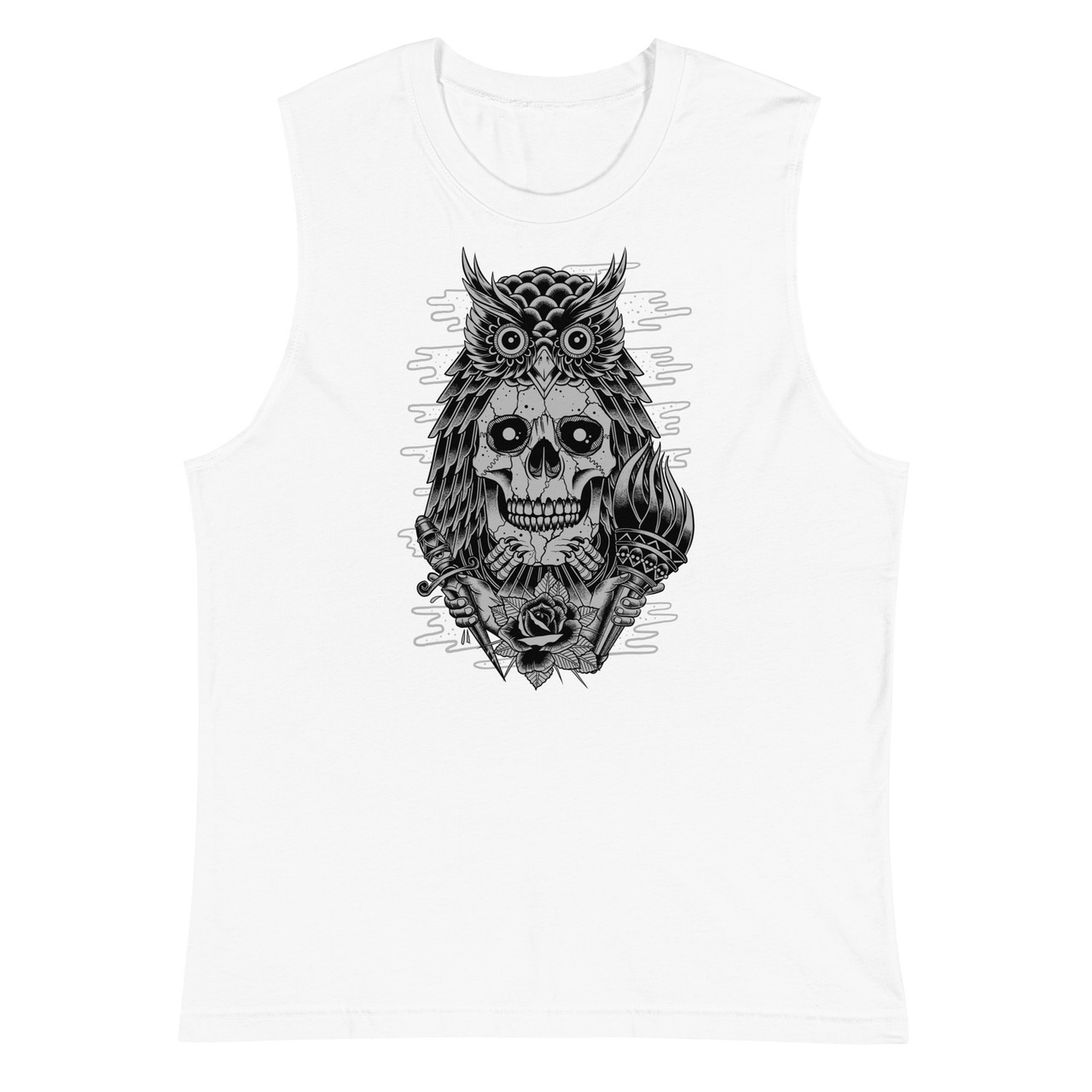 Owl Skull Unisex Muscle Shirt - Bella + Canvas 3483 