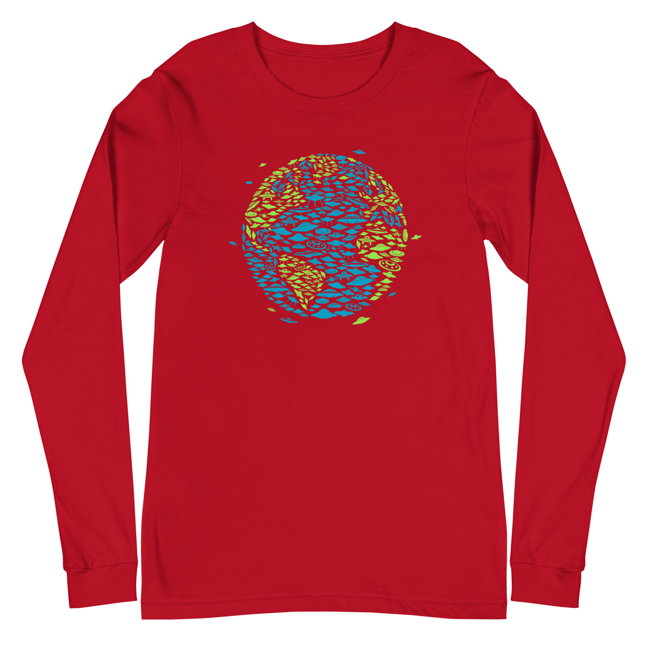 Planet Invasion Unisex Long Sleeve Tee - Bella + Canvas 3501 