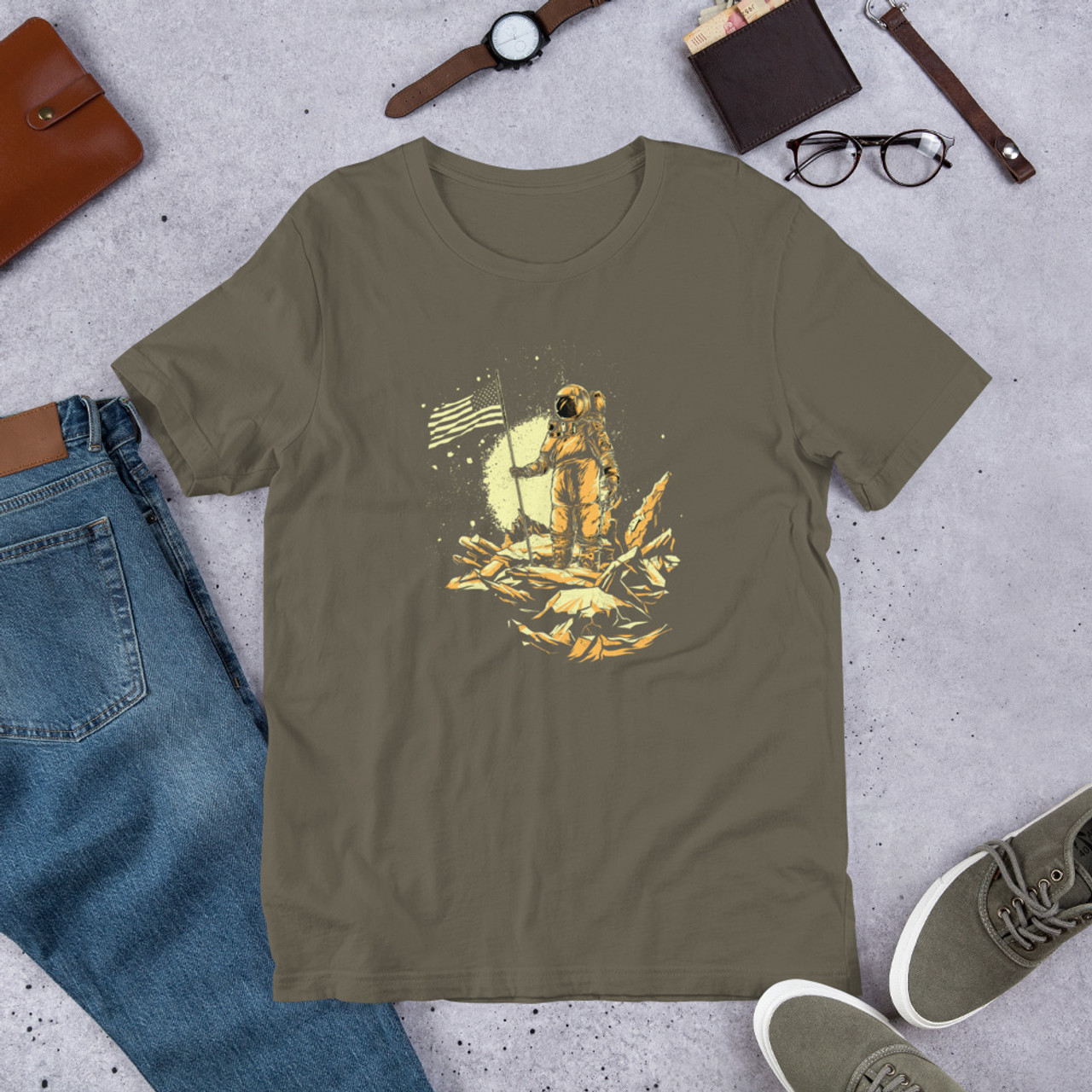 Army T-Shirt - Bella + Canvas 3001 The American Astronaut
